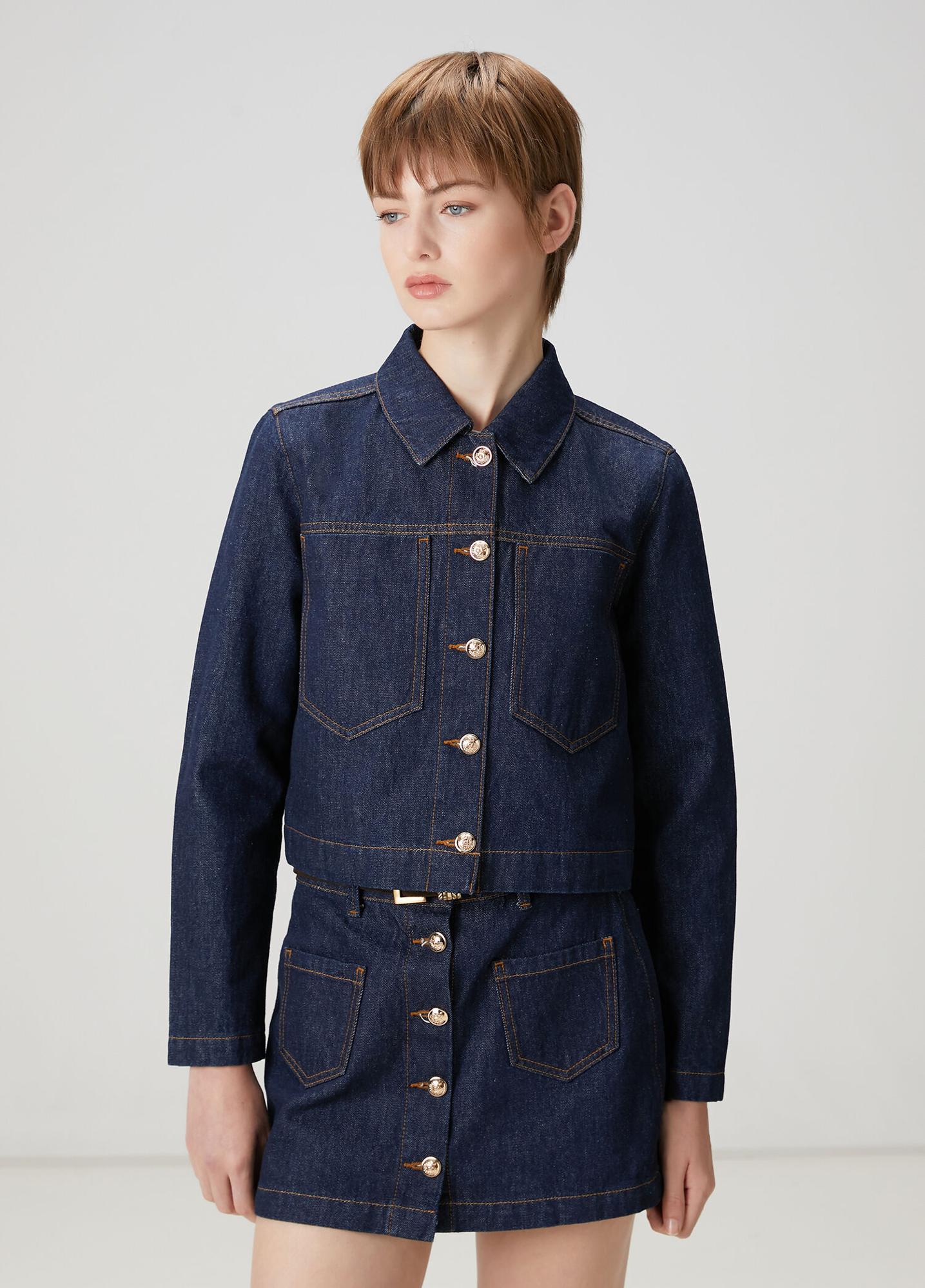 Beymen Club Kadın Lacivert Crop Denim Ceket