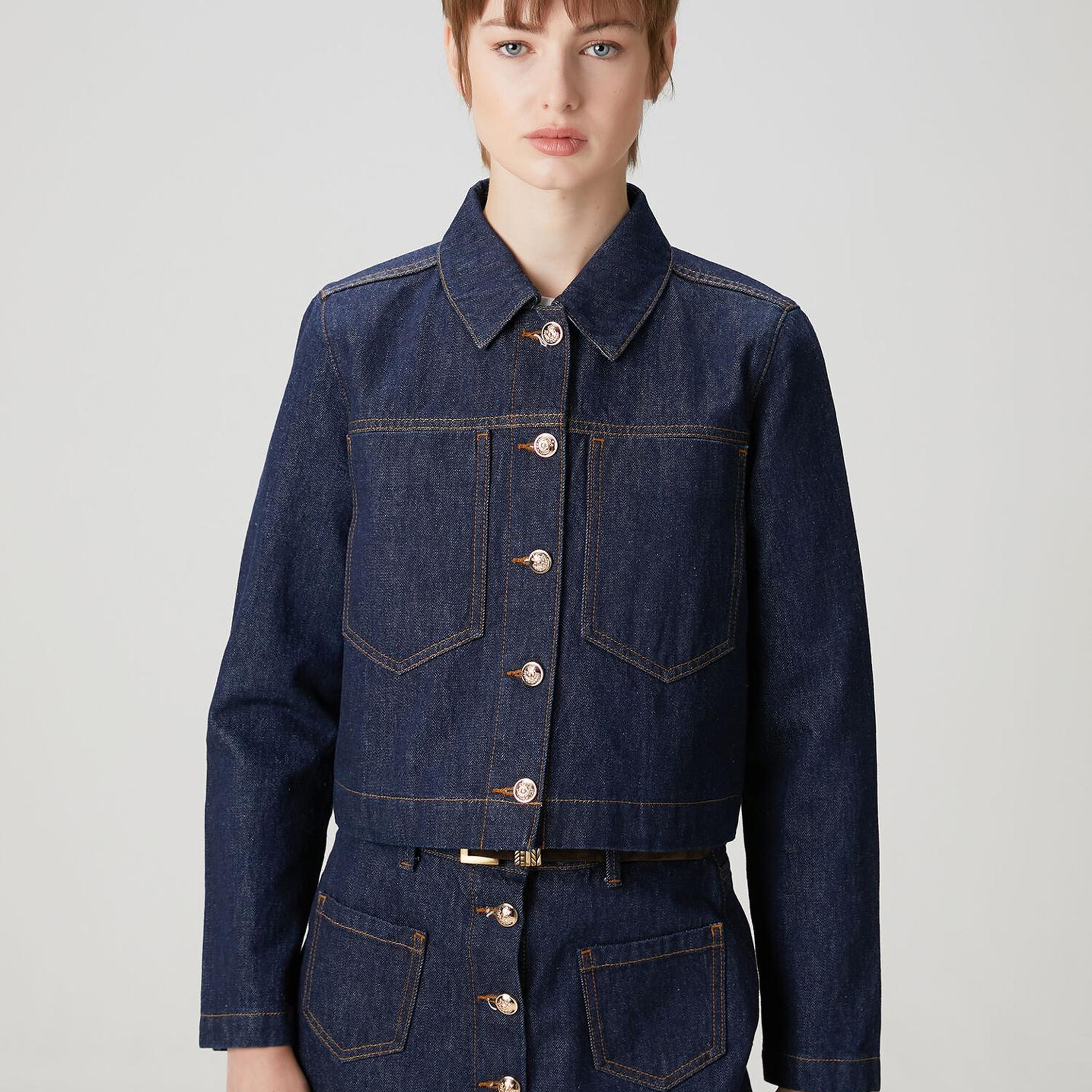 Beymen Club Kadın Lacivert Crop Denim Ceket