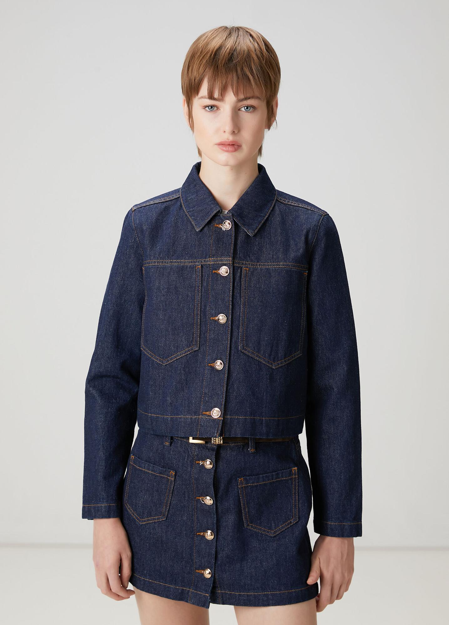 Beymen Club Kadın Lacivert Crop Denim Ceket