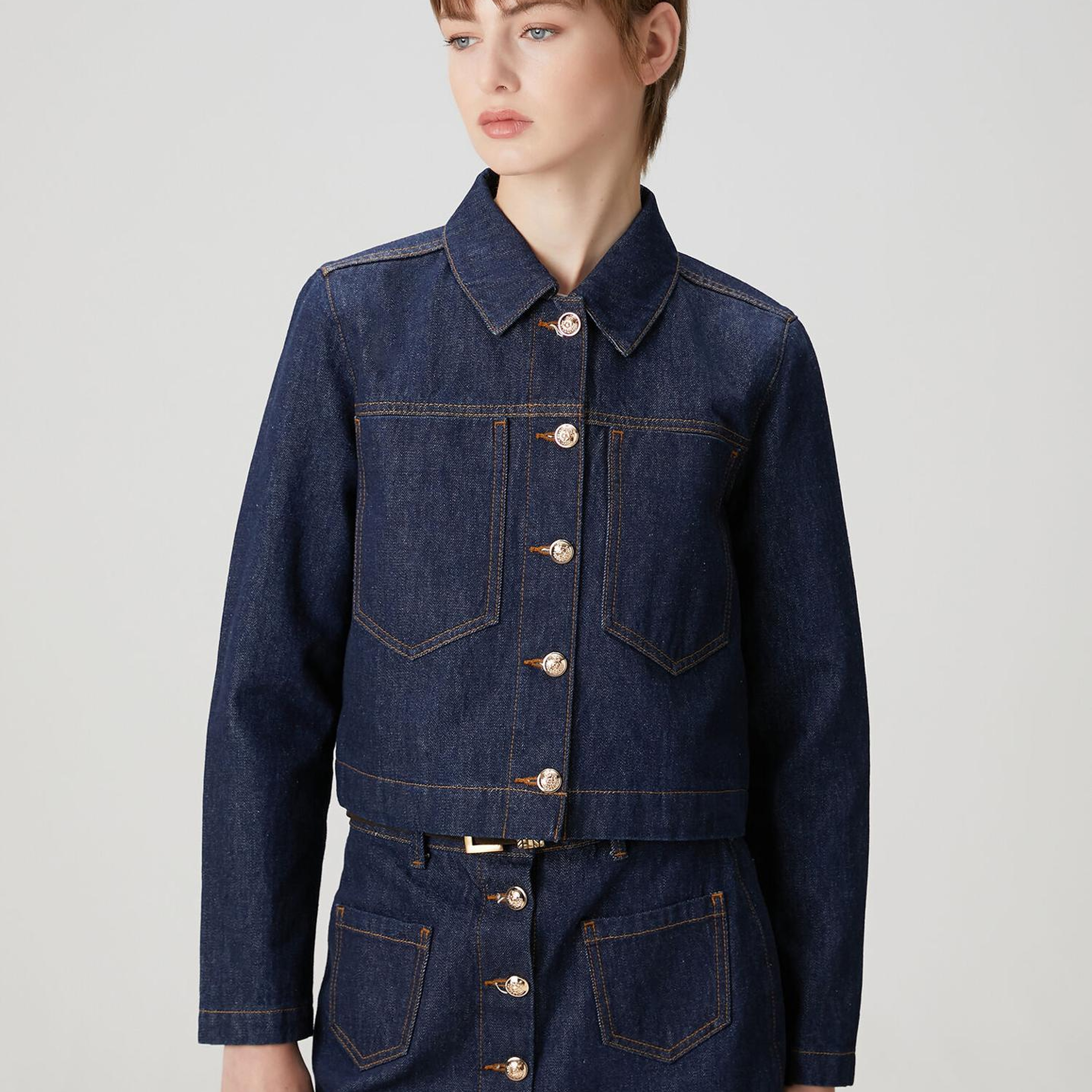 Beymen Club Kadın Lacivert Crop Denim Ceket