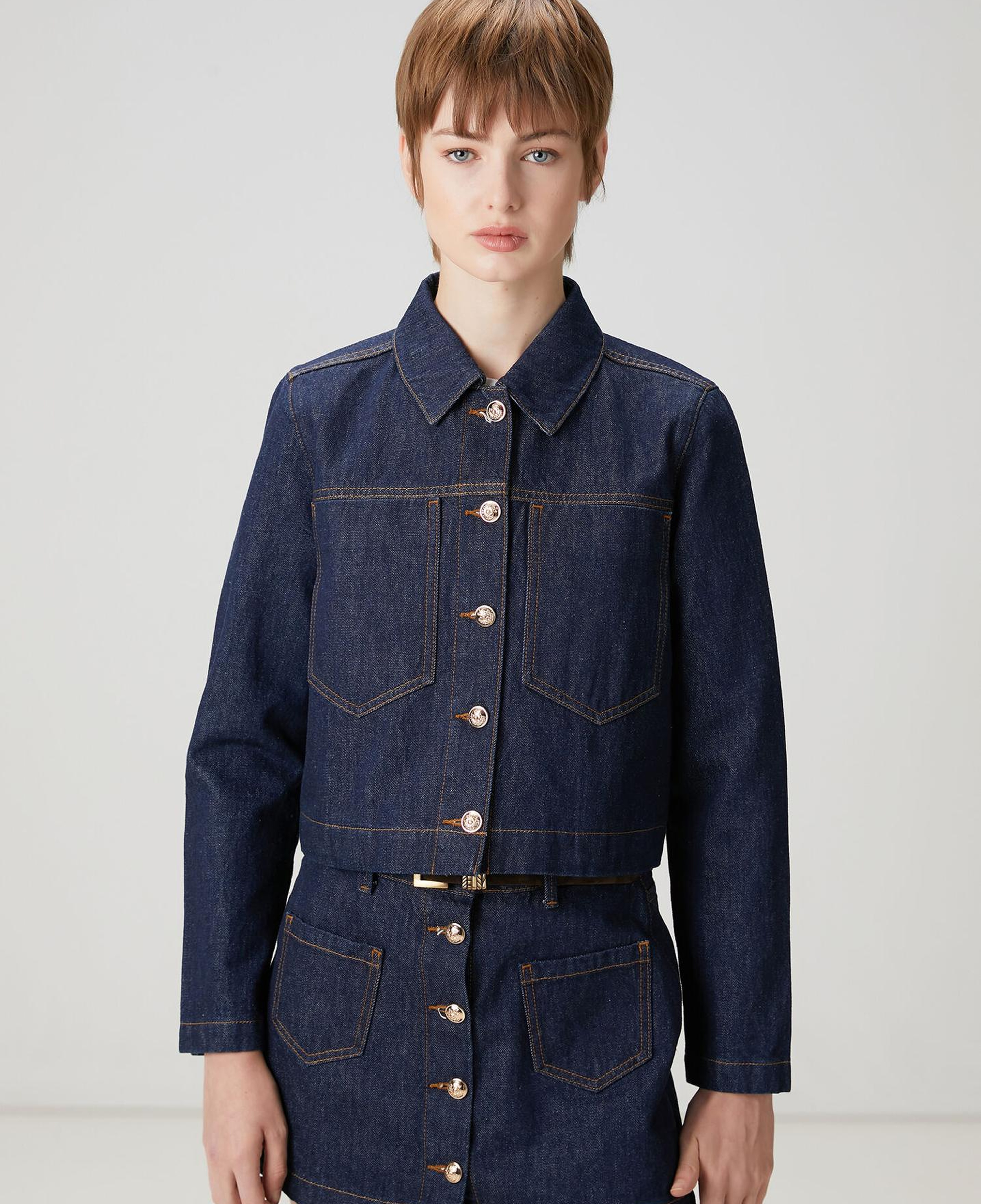 Beymen Club Kadın Lacivert Crop Denim Ceket