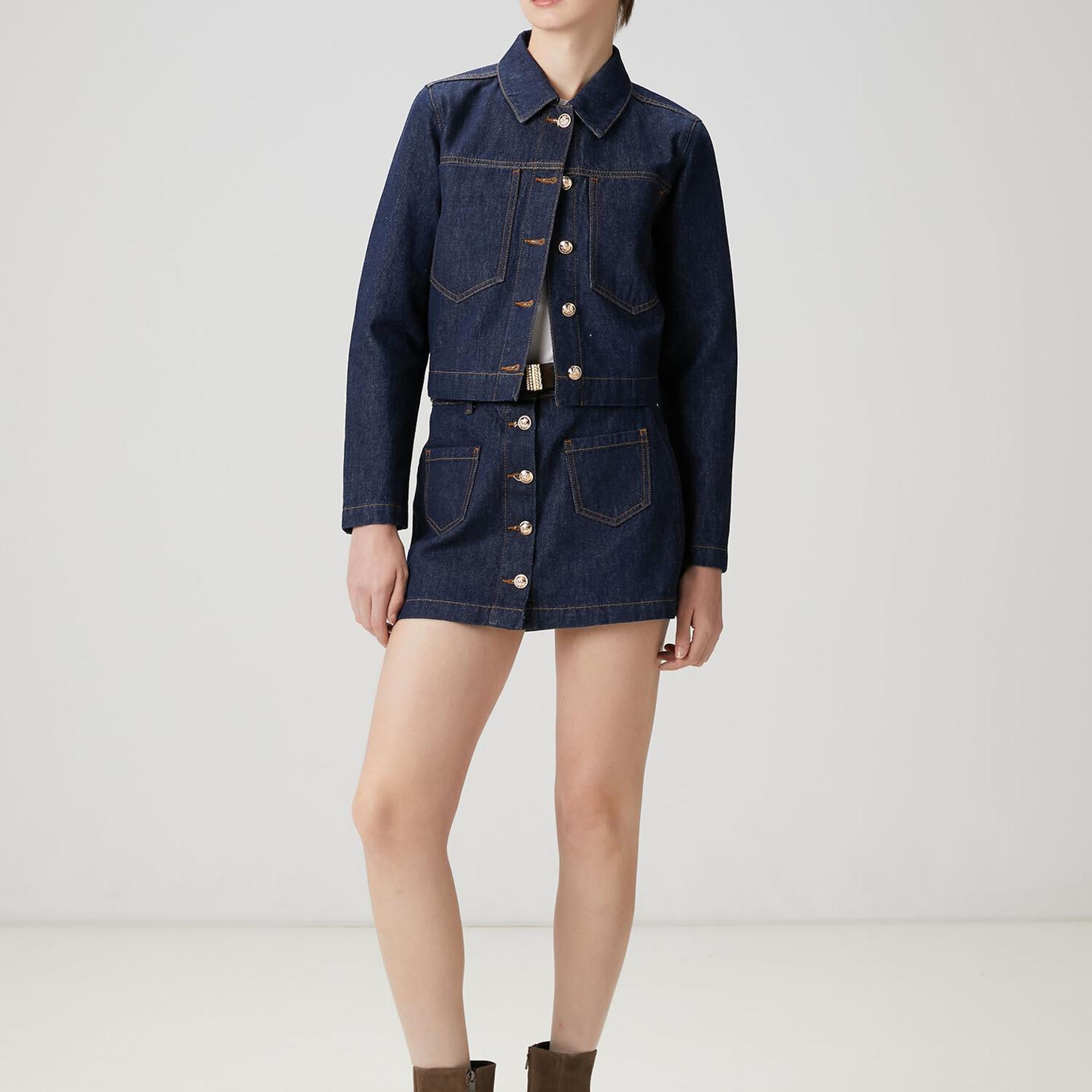 Beymen Club Kadın Lacivert Crop Denim Ceket