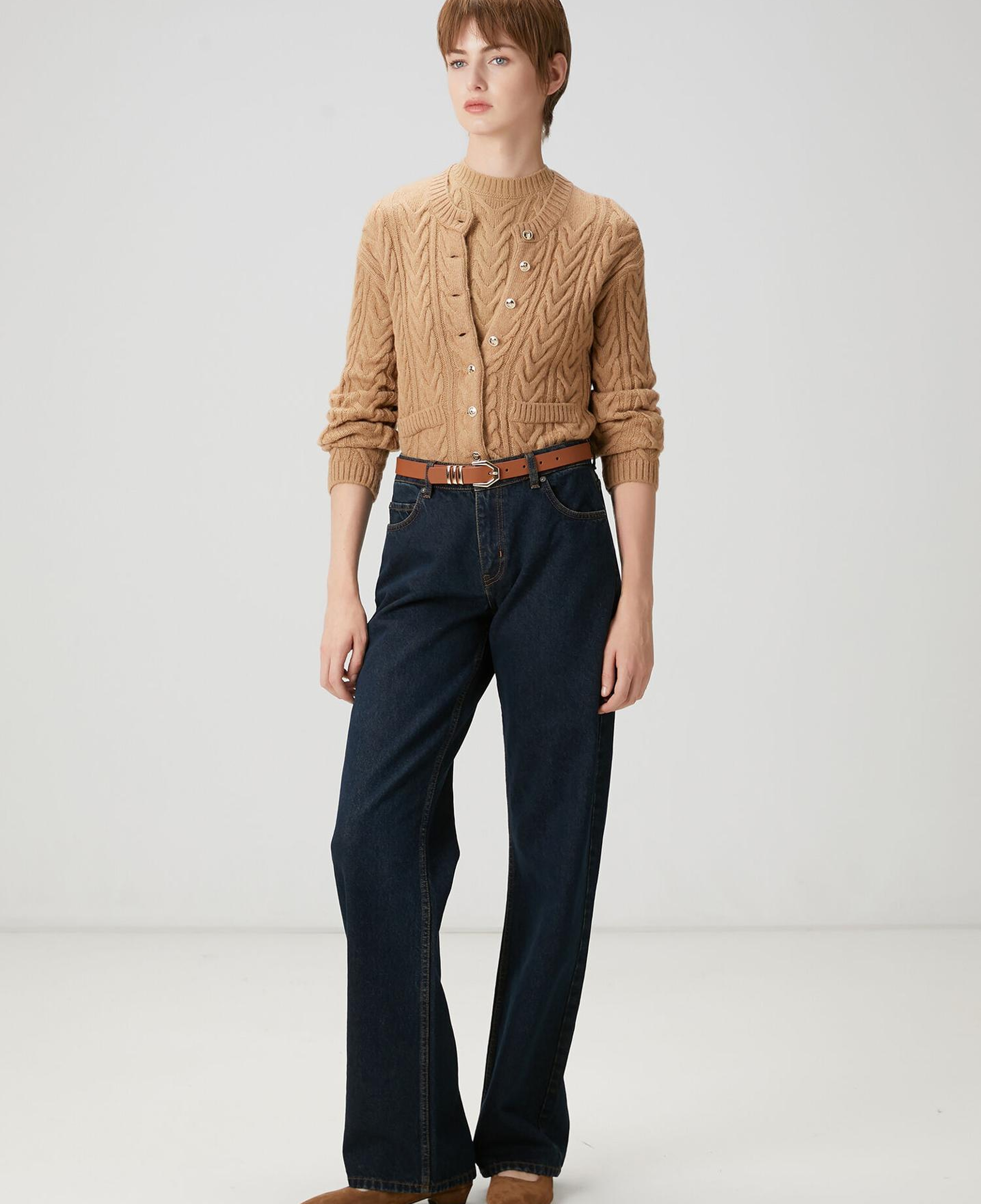 Beymen Club Kadın Koyu Mavi Geniş Paça Jean Pantolon