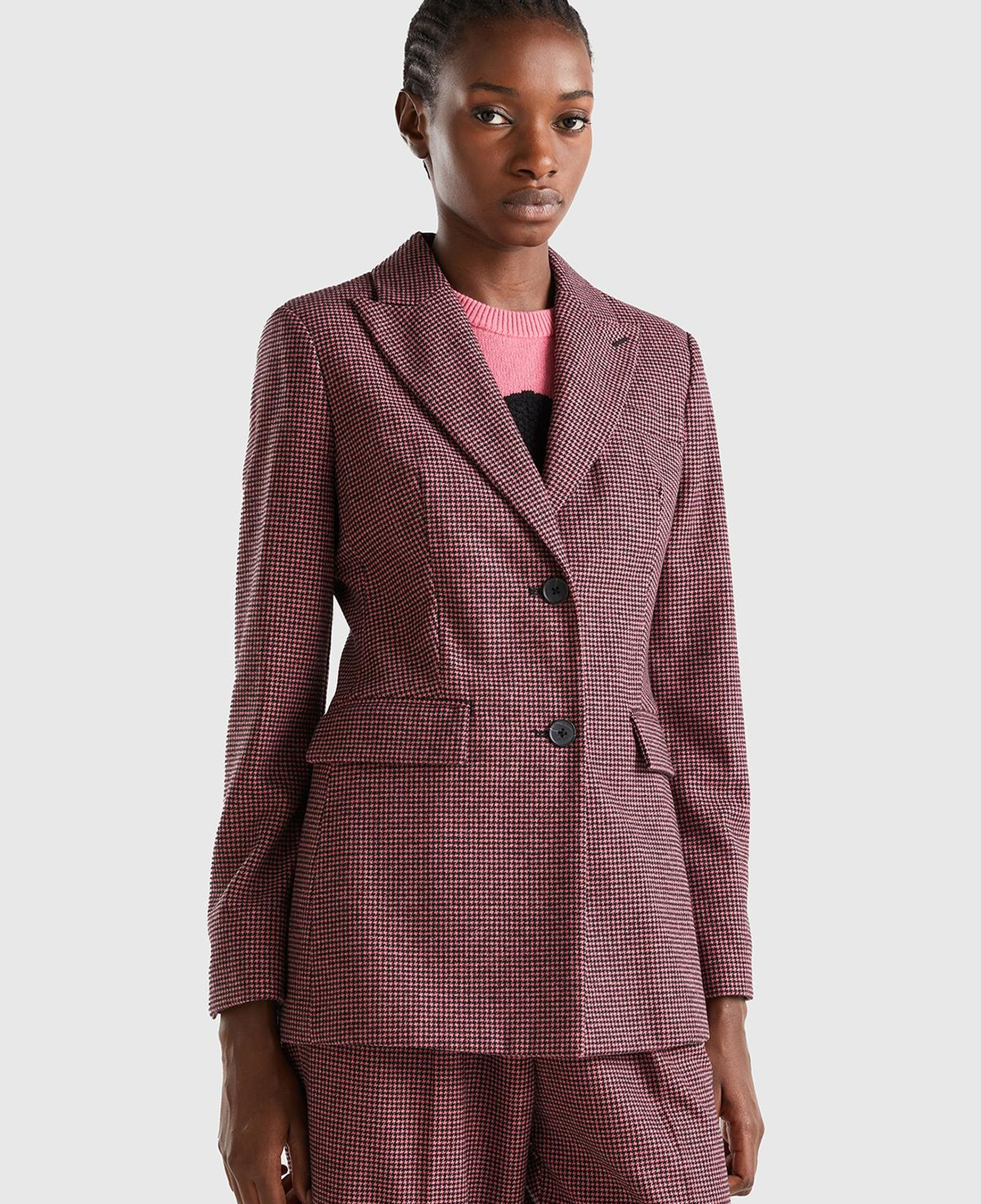 Kadın Pembe 2 Düğmeli Ceket