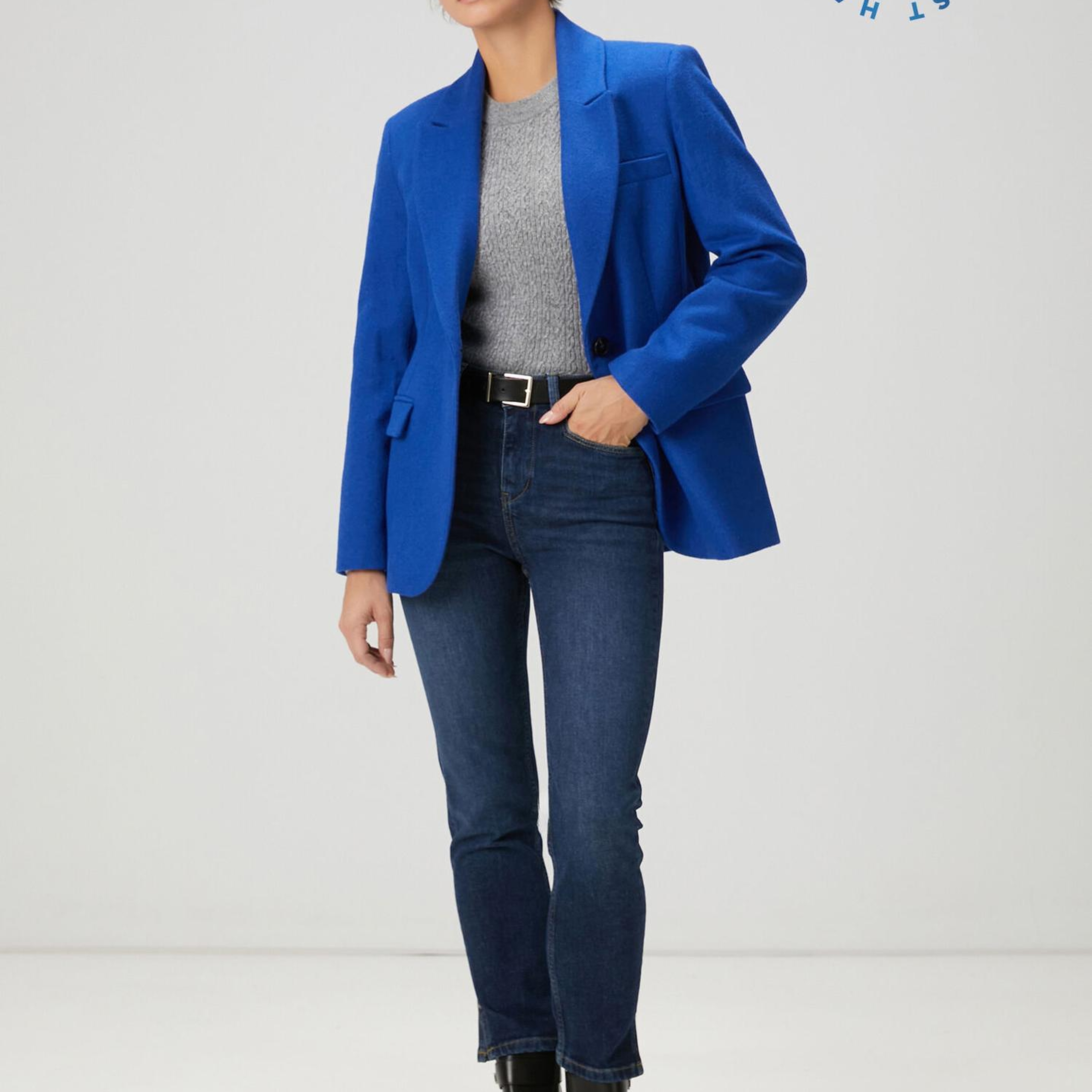 Beymen Club Kadın Slim Straight Mavi Yırtmaçlı Jean Pantolon