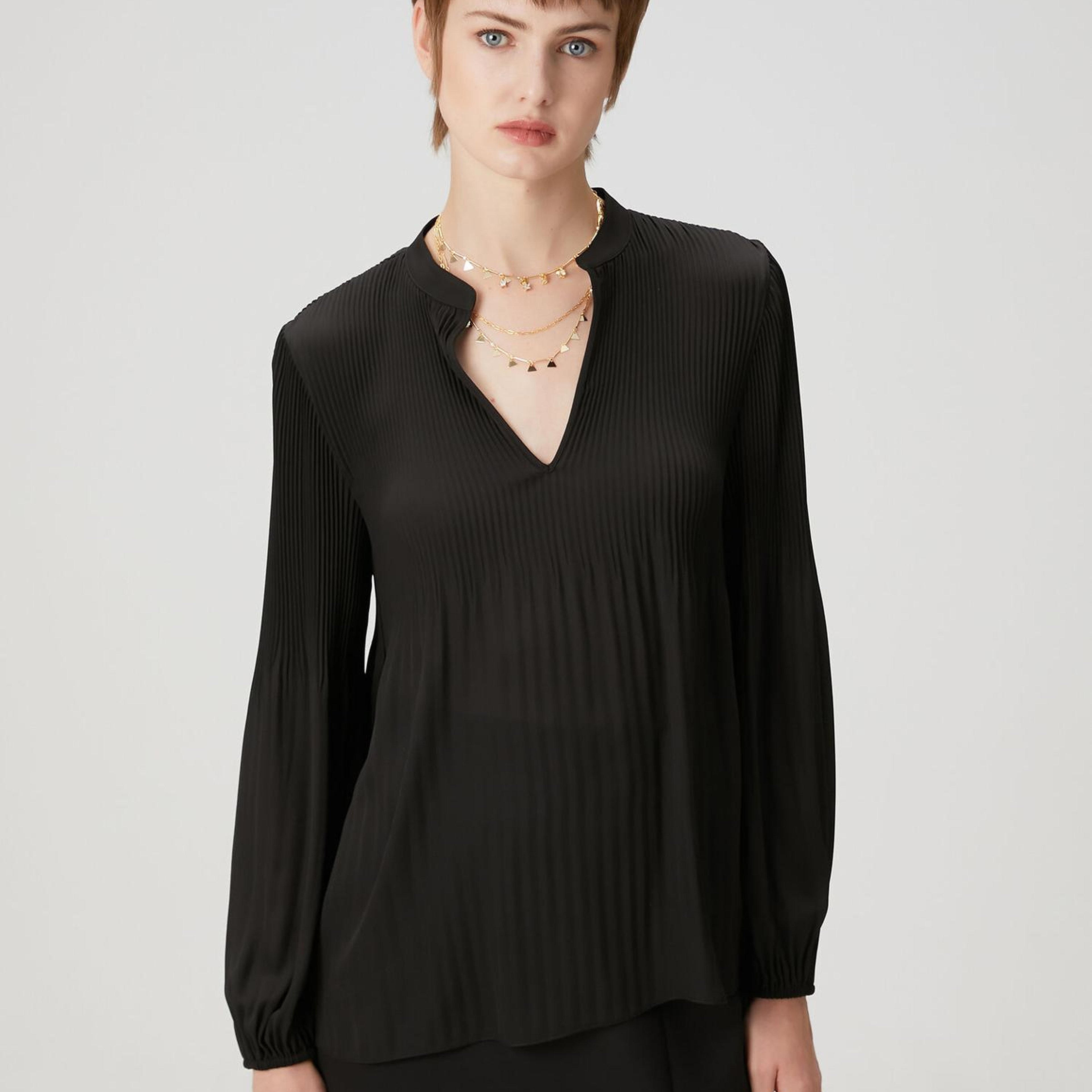 Beymen Club Kadın Siyah Pliseli Şifon Bluz