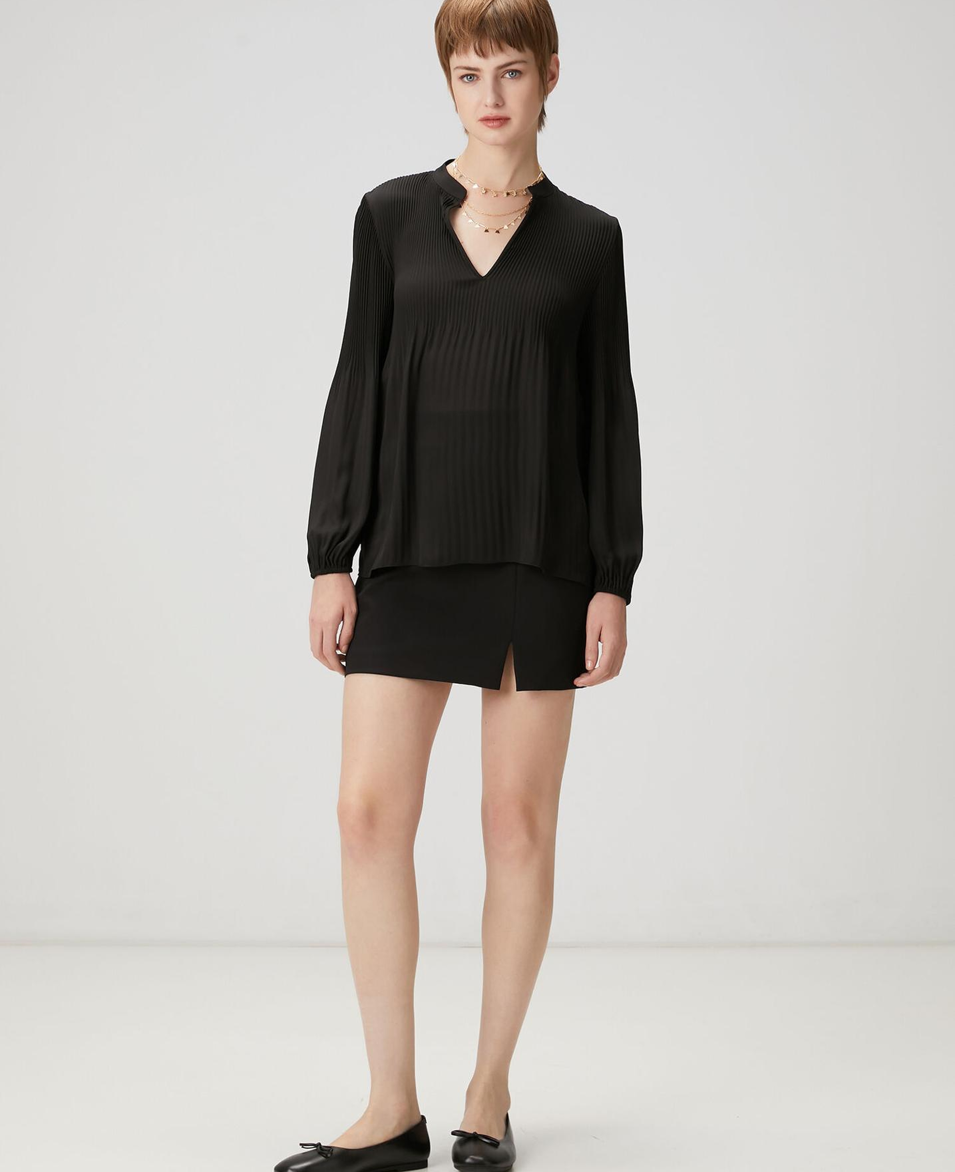 Beymen Club Kadın Siyah Pliseli Şifon Bluz