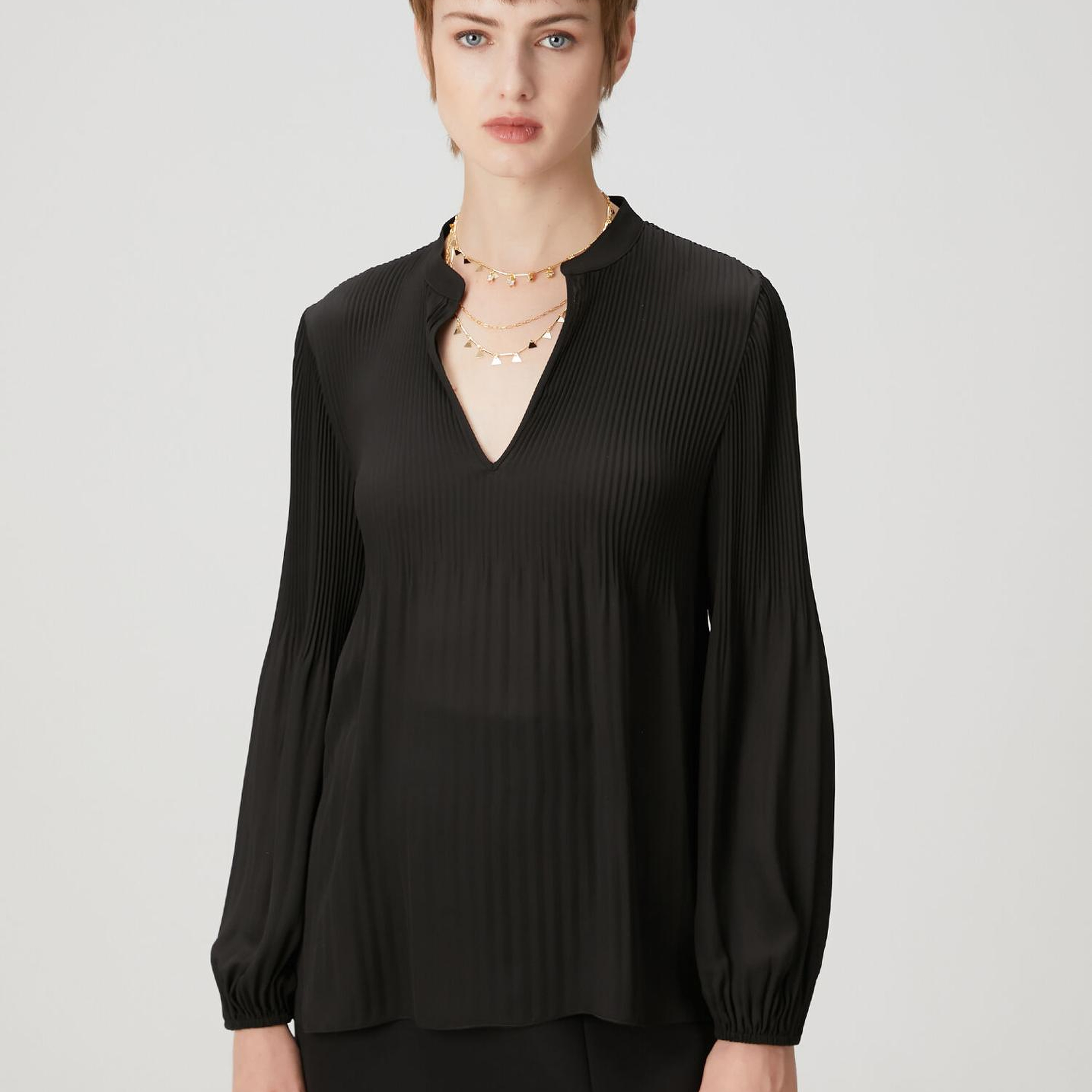 Beymen Club Kadın Siyah Pliseli Şifon Bluz