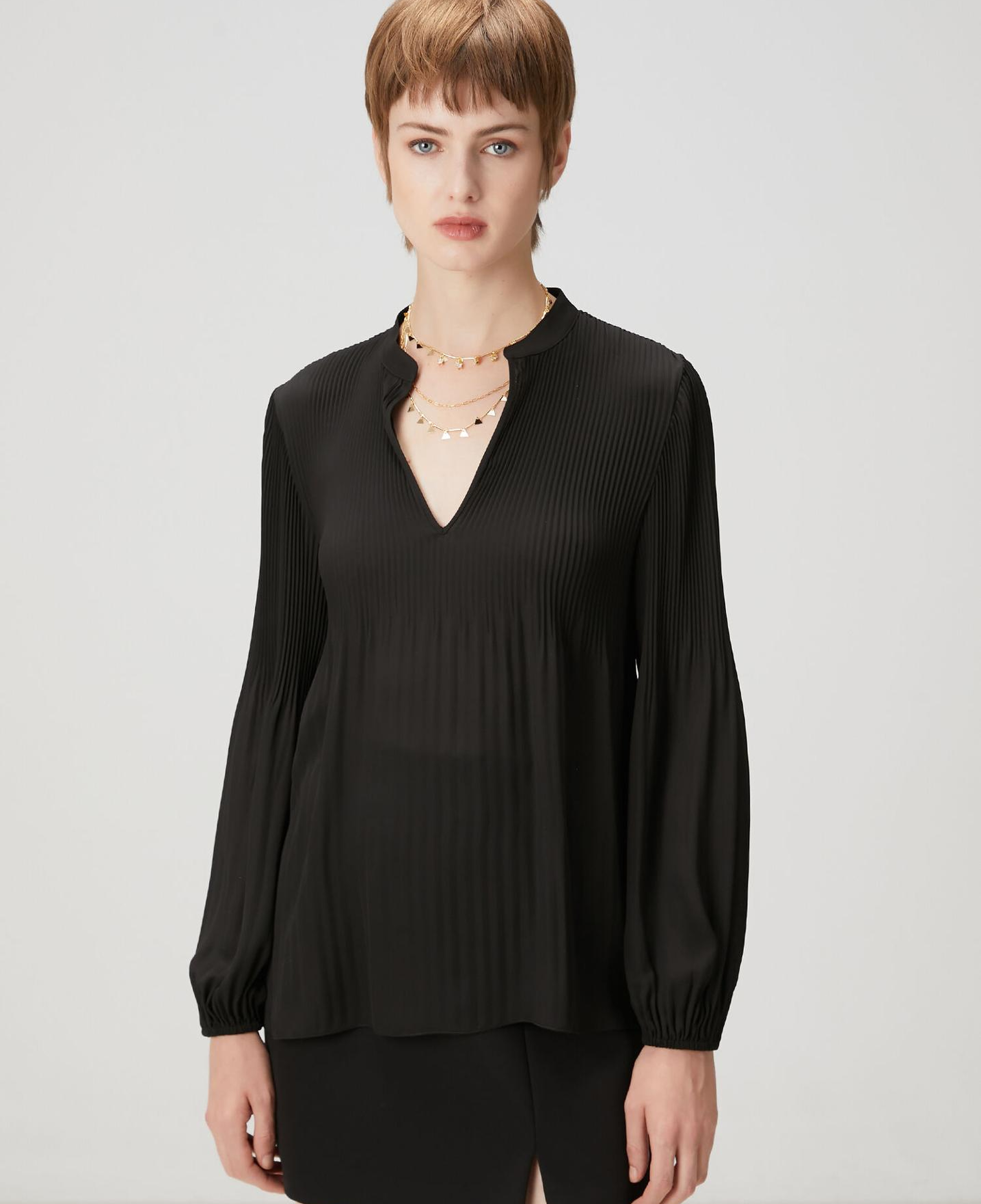 Beymen Club Kadın Siyah Pliseli Şifon Bluz