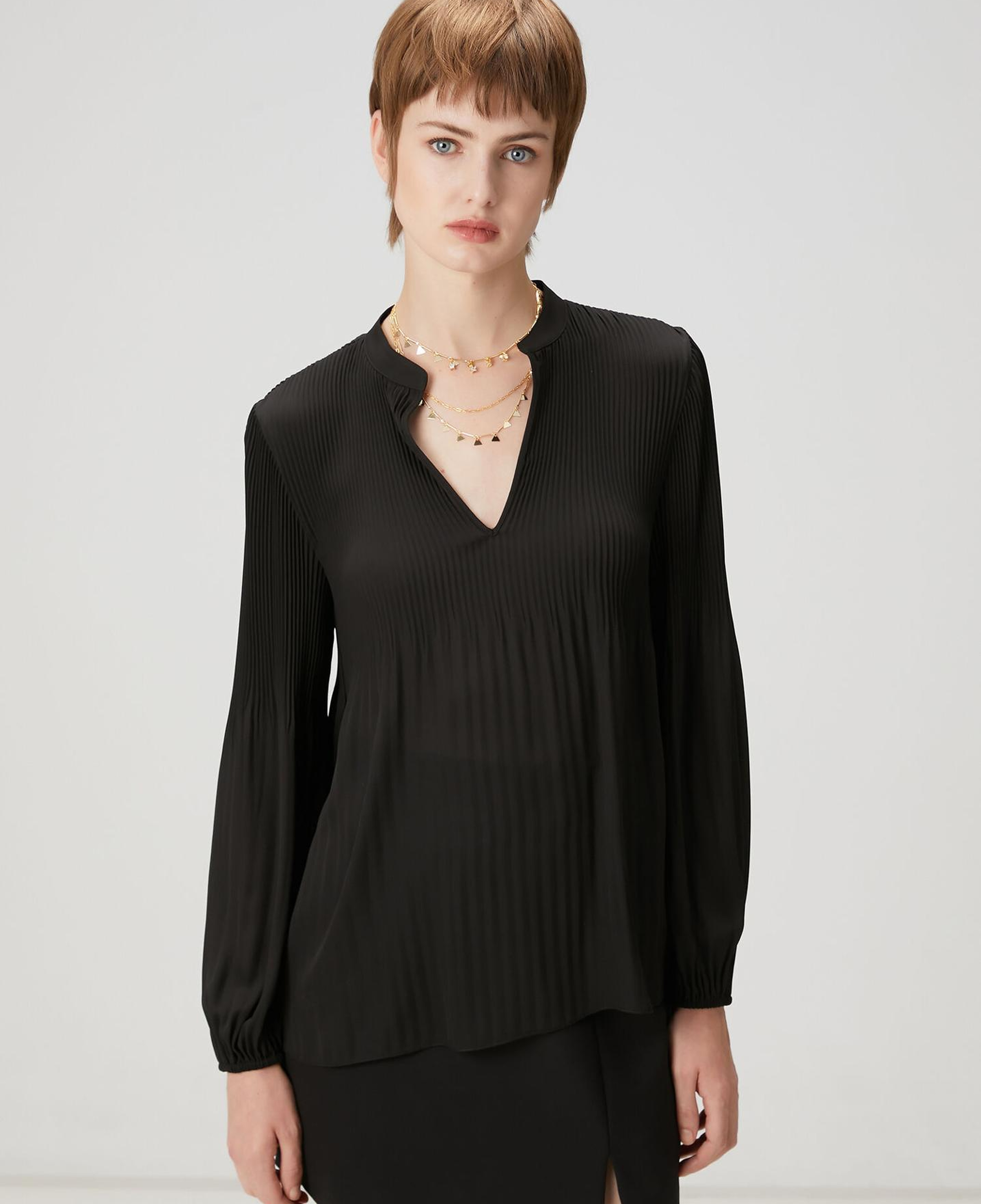 Beymen Club Kadın Siyah Pliseli Şifon Bluz