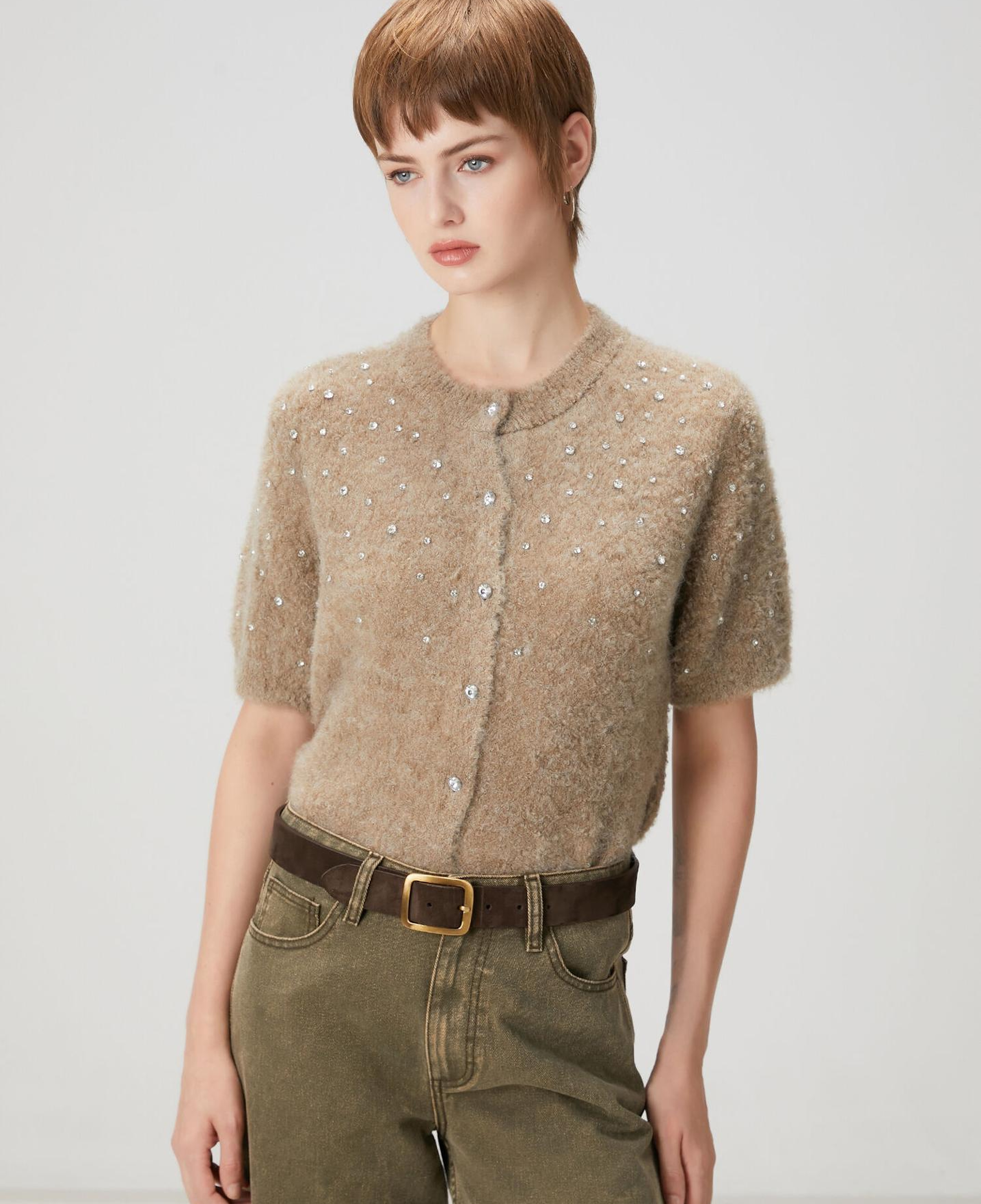 Beymen Club Kadın Vizon Serpme Taşlı Hırka