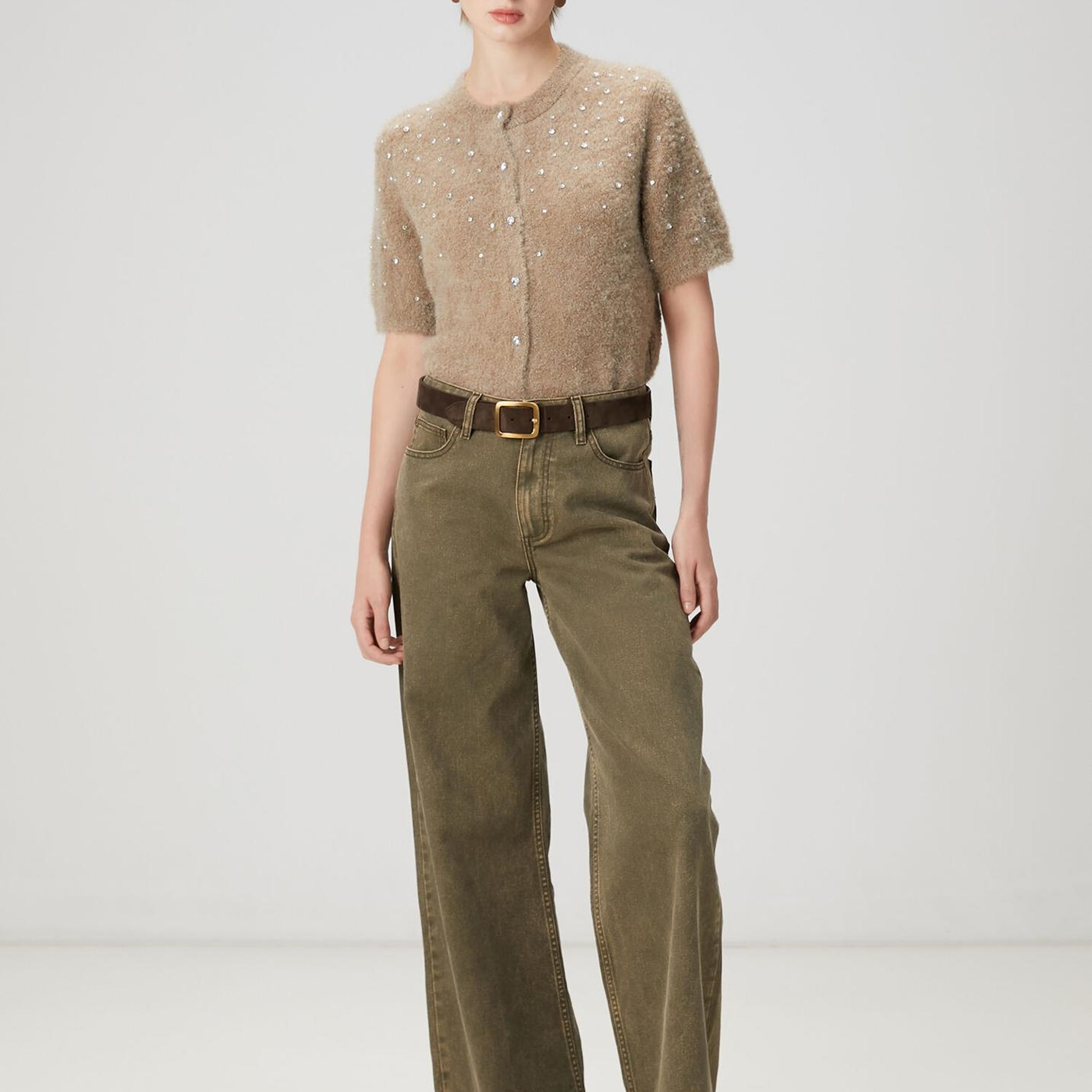 Beymen Club Kadın Vizon Serpme Taşlı Hırka