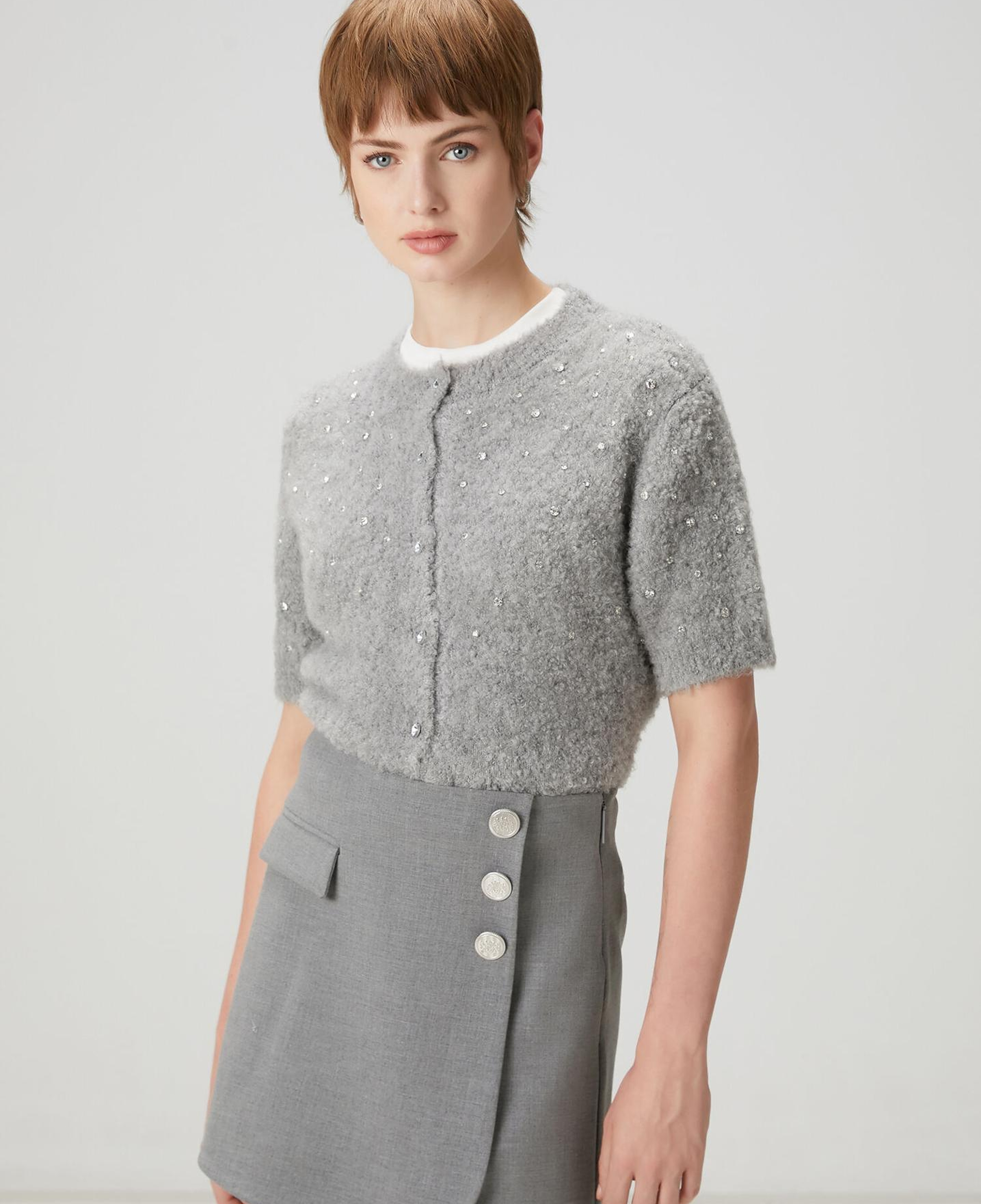 Beymen Club Kadın Gri Taş İşlemeli Hırka