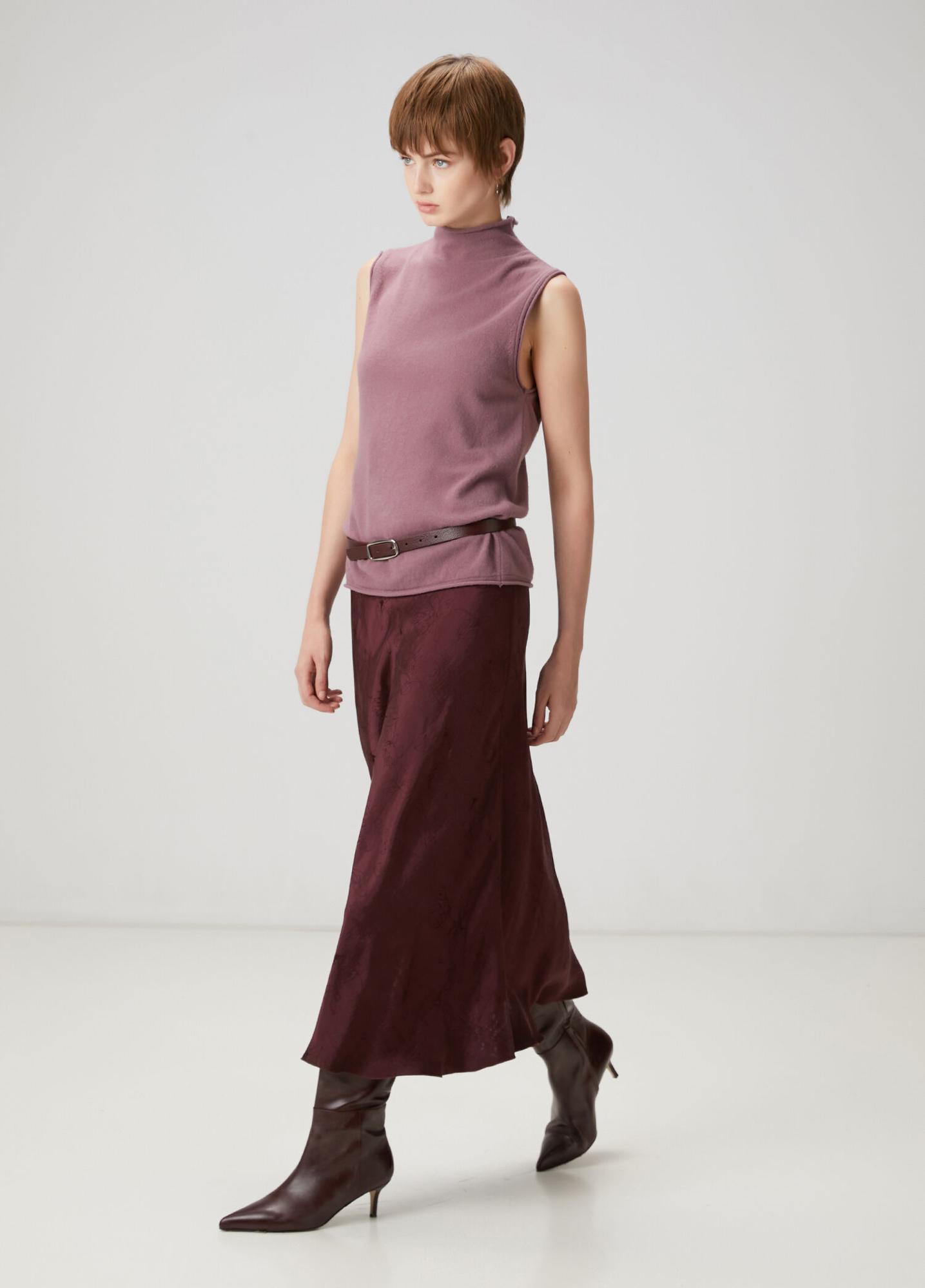 Beymen Club Kadın Mürdüm Çiçek Jakarlı Midi Etek