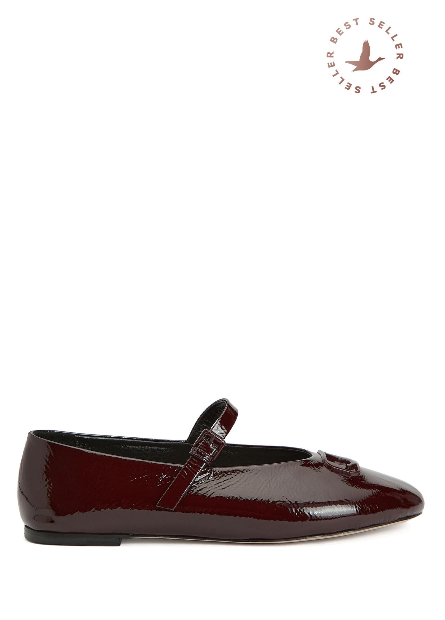 Beymen Club Kadın Mary Jane Bordo Kırışık Rugan Deri Babet