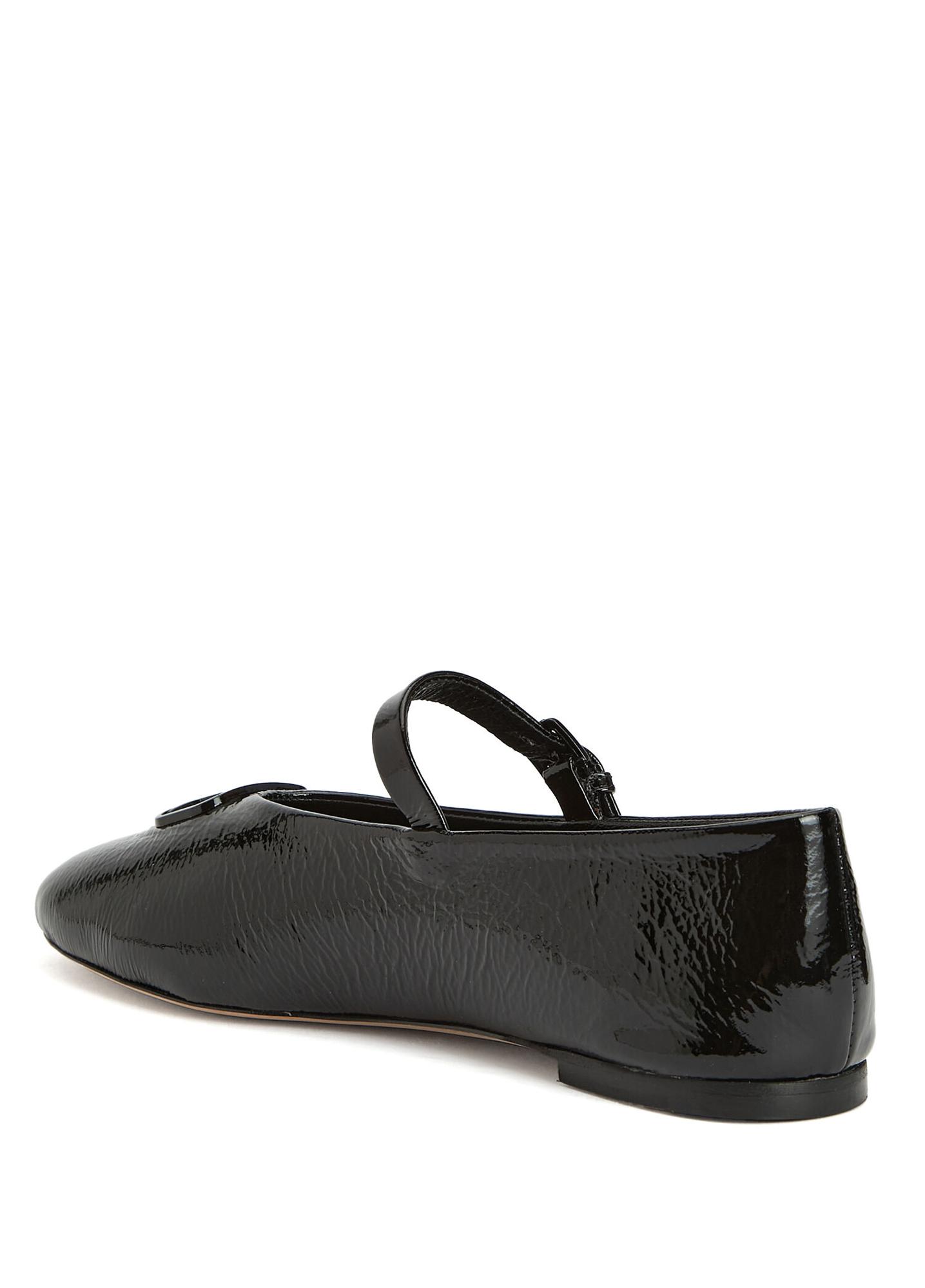 Beymen Club Kadın Mary Jane Siyah Kırışık Rugan Deri Babet