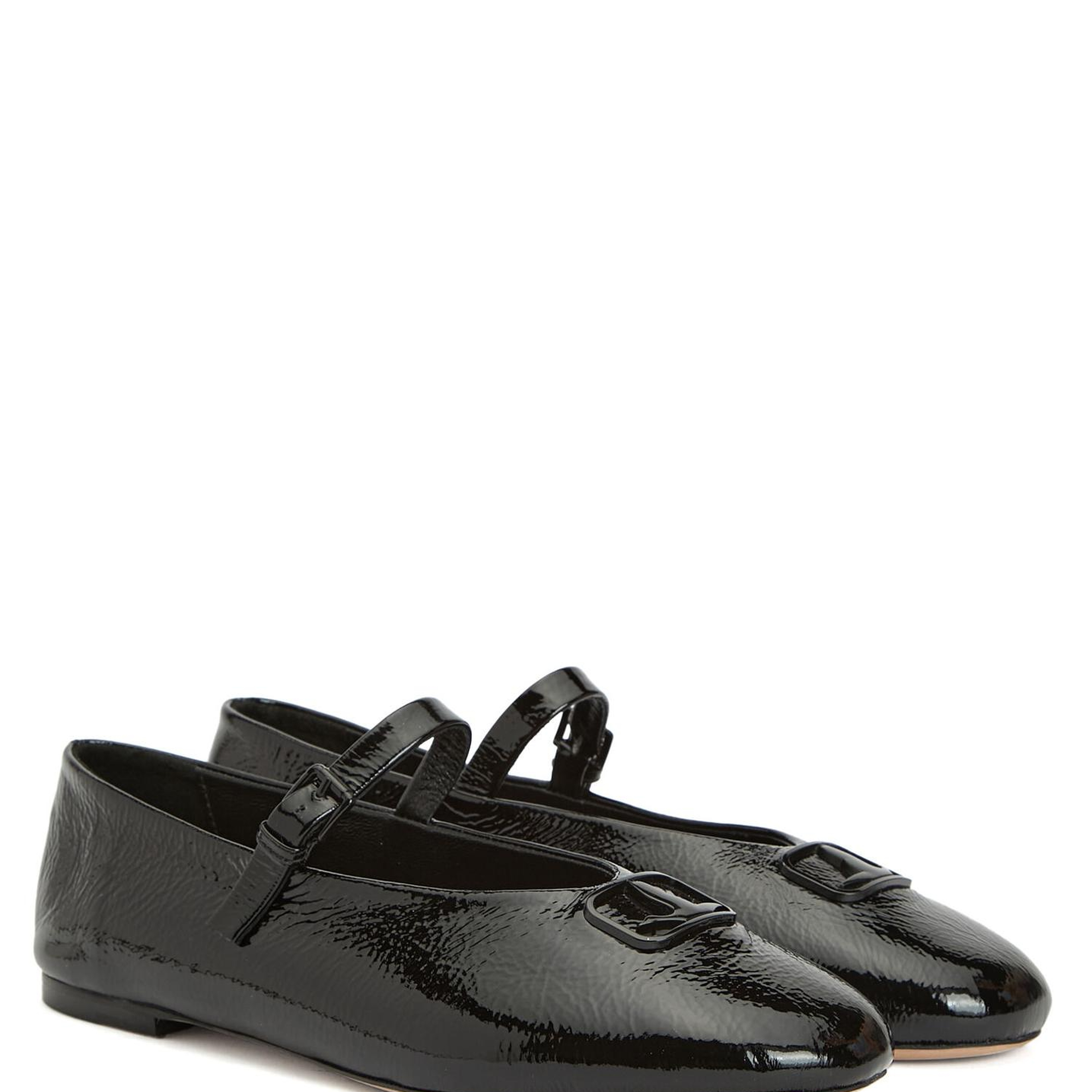 Beymen Club Kadın Mary Jane Siyah Kırışık Rugan Deri Babet