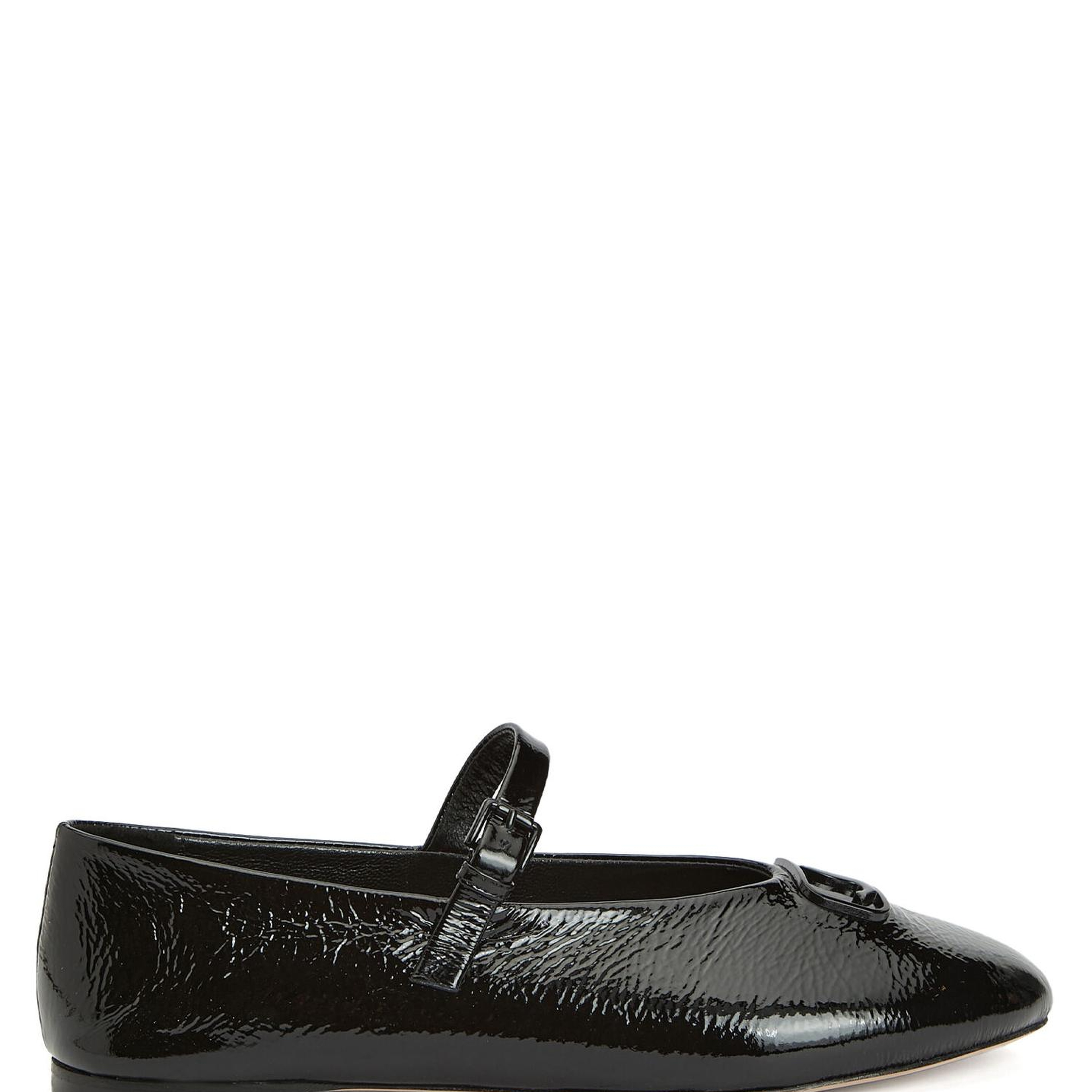 Beymen Club Kadın Mary Jane Siyah Kırışık Rugan Deri Babet