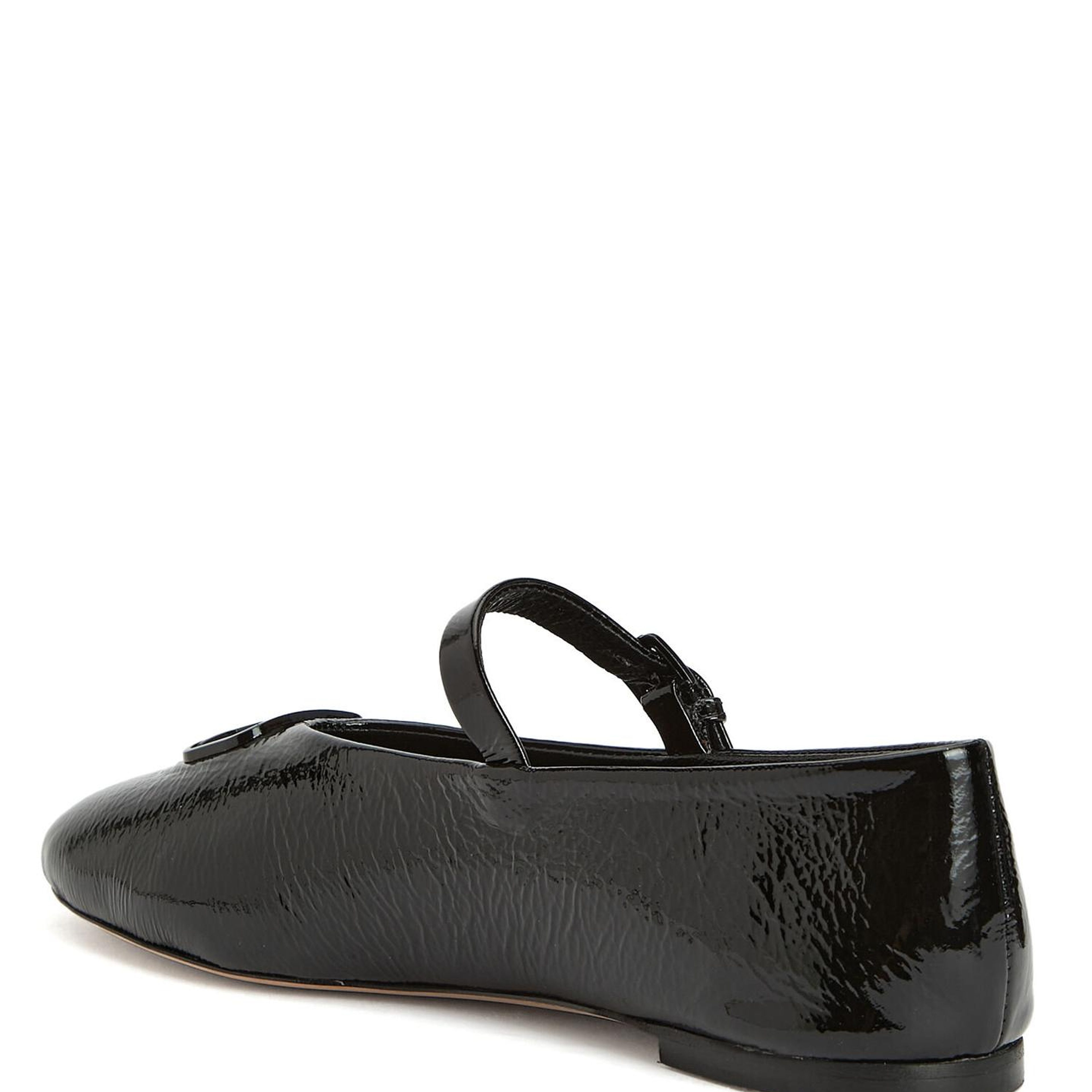 Beymen Club Kadın Mary Jane Siyah Kırışık Rugan Deri Babet