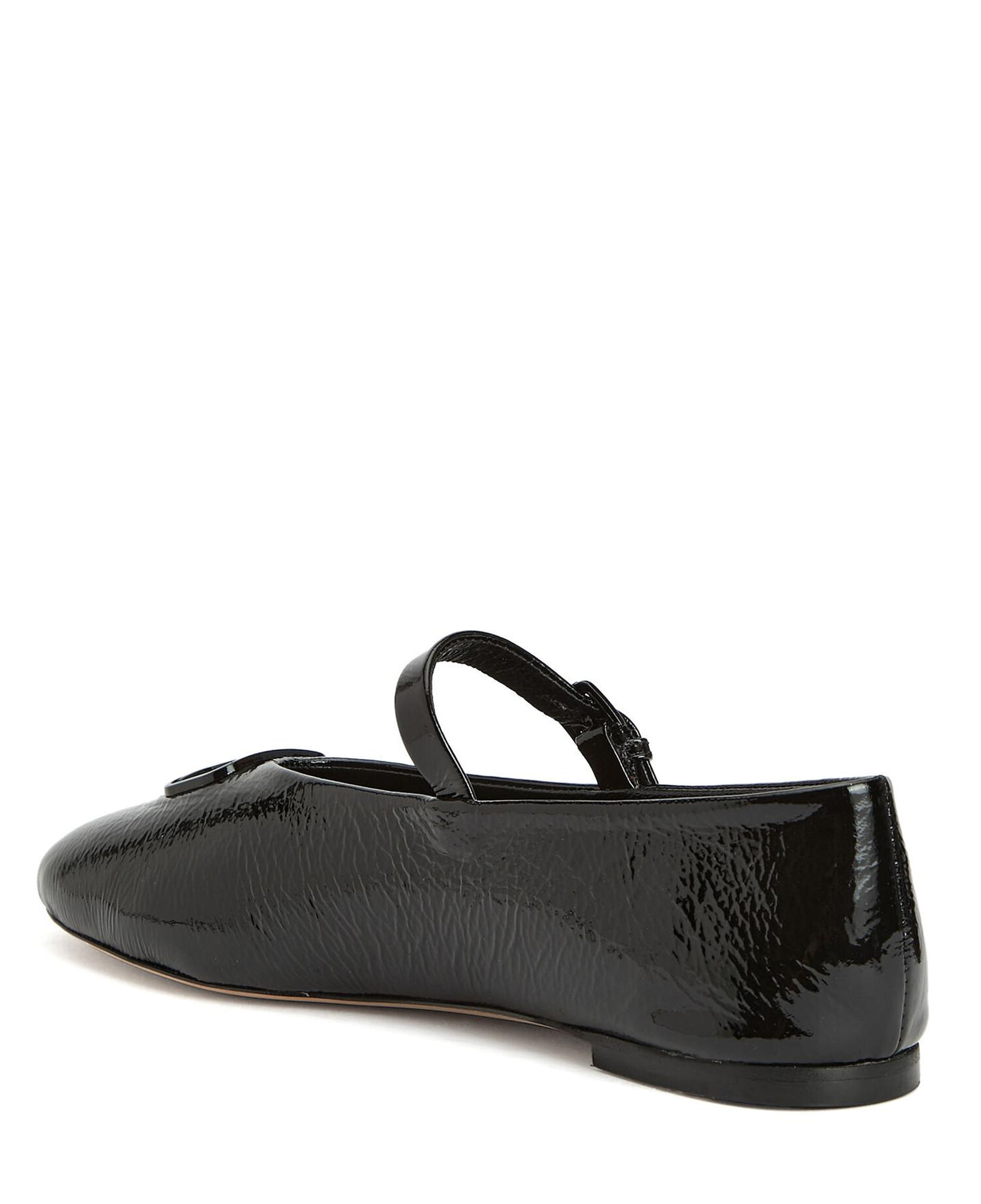 Beymen Club Kadın Mary Jane Siyah Kırışık Rugan Deri Babet