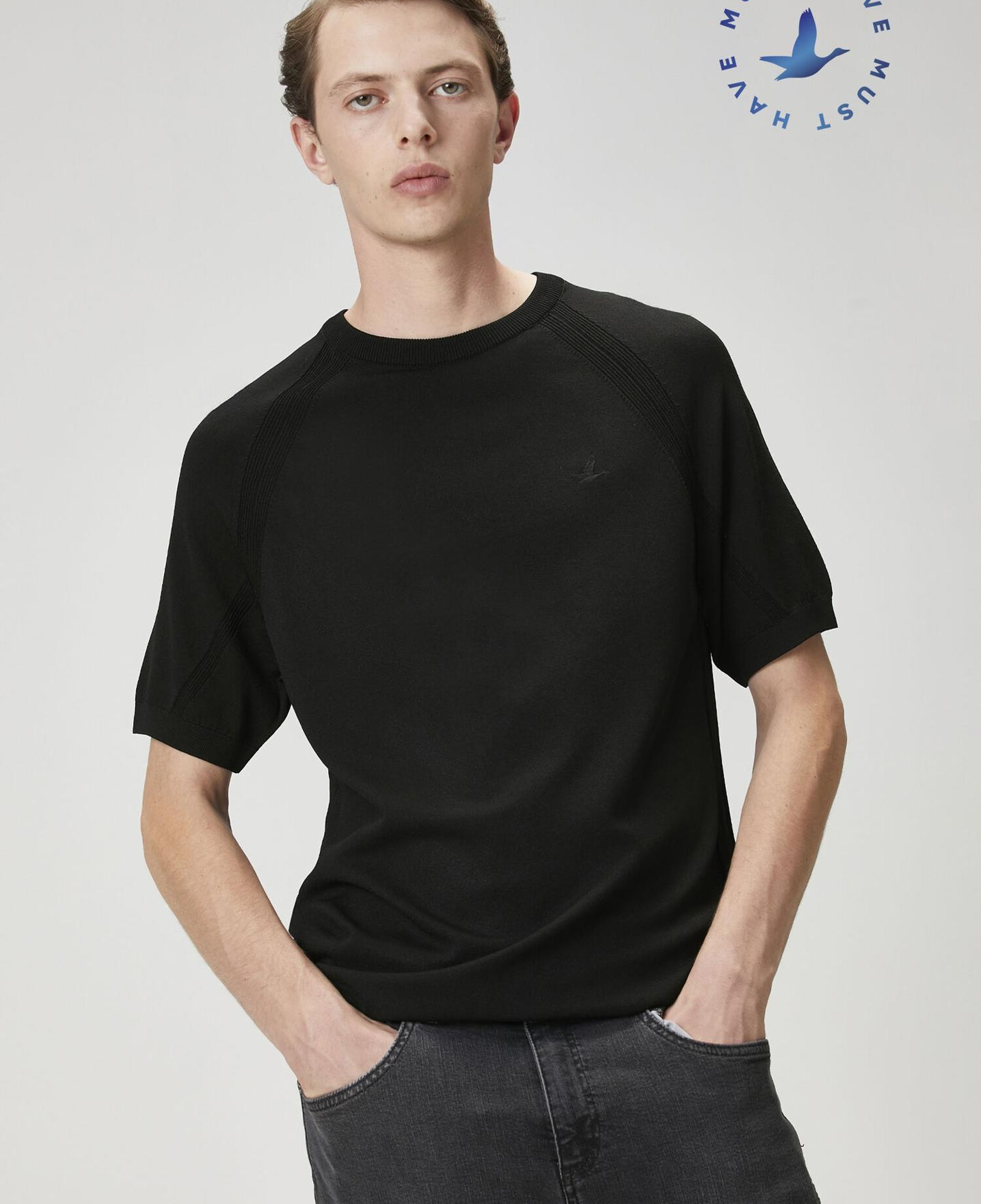 Beymen Club Erkek Siyah Kısa Kollu Kazak