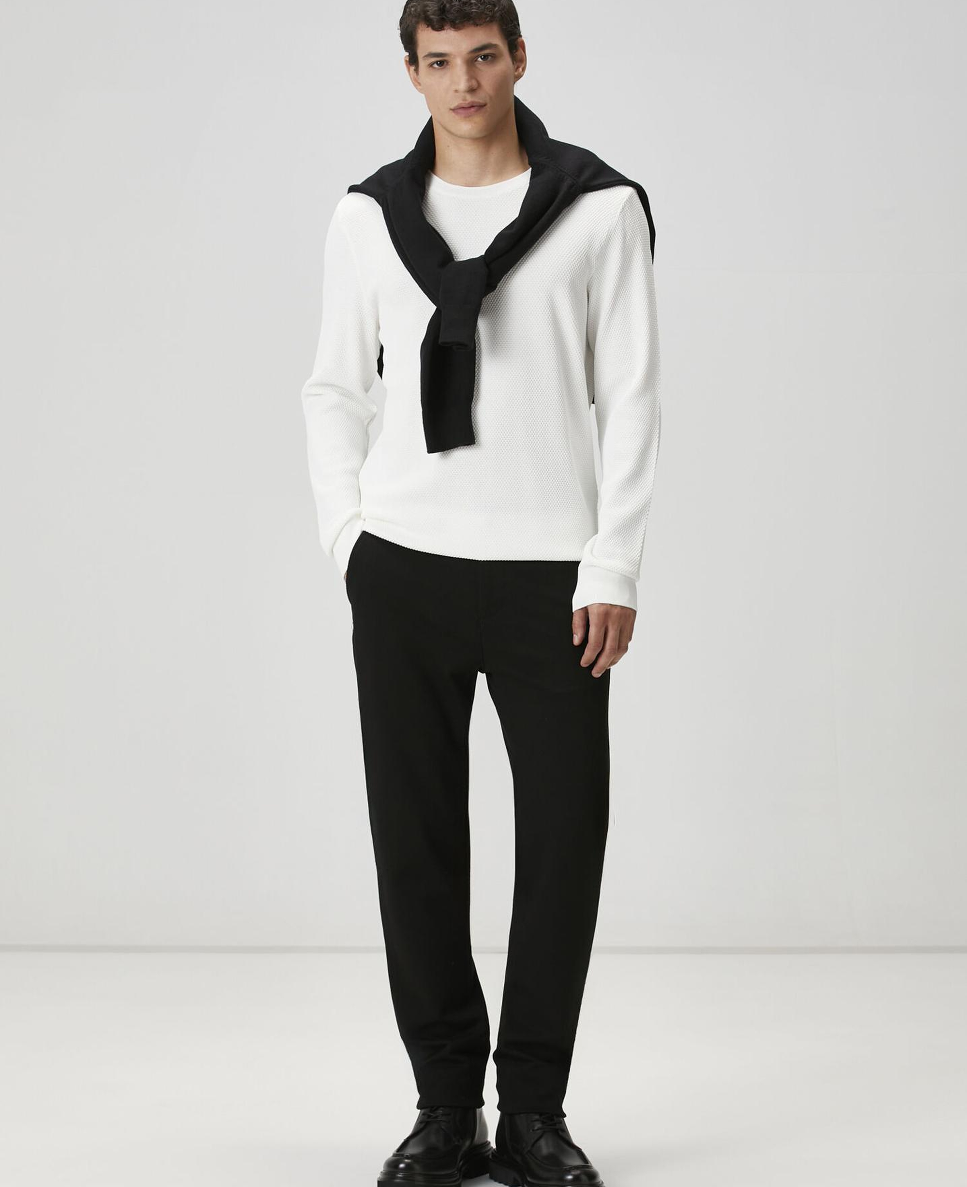 Beymen Club Erkek Kırık Beyaz Petek Örgü Dokulu Kazak