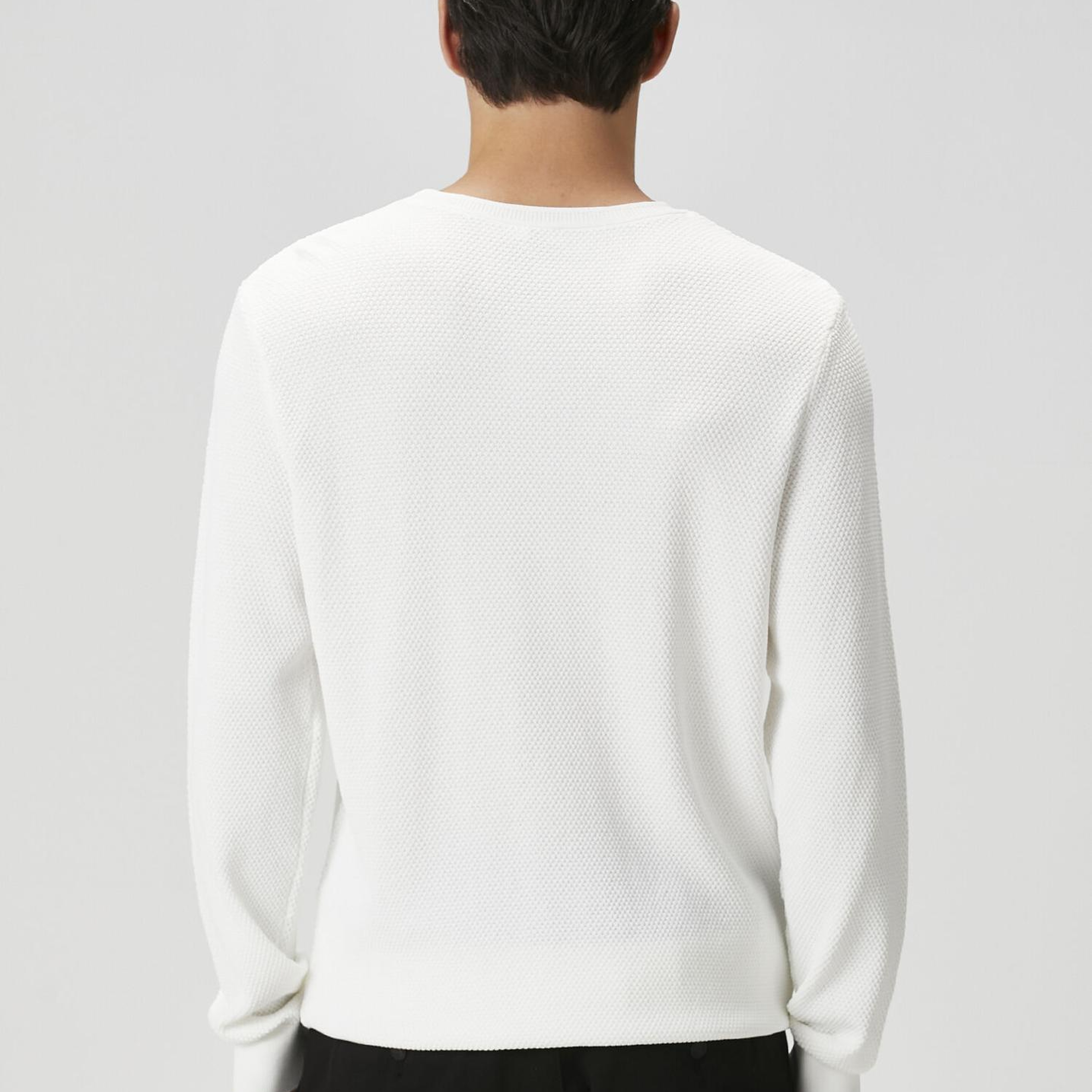 Beymen Club Erkek Kırık Beyaz Petek Örgü Dokulu Kazak