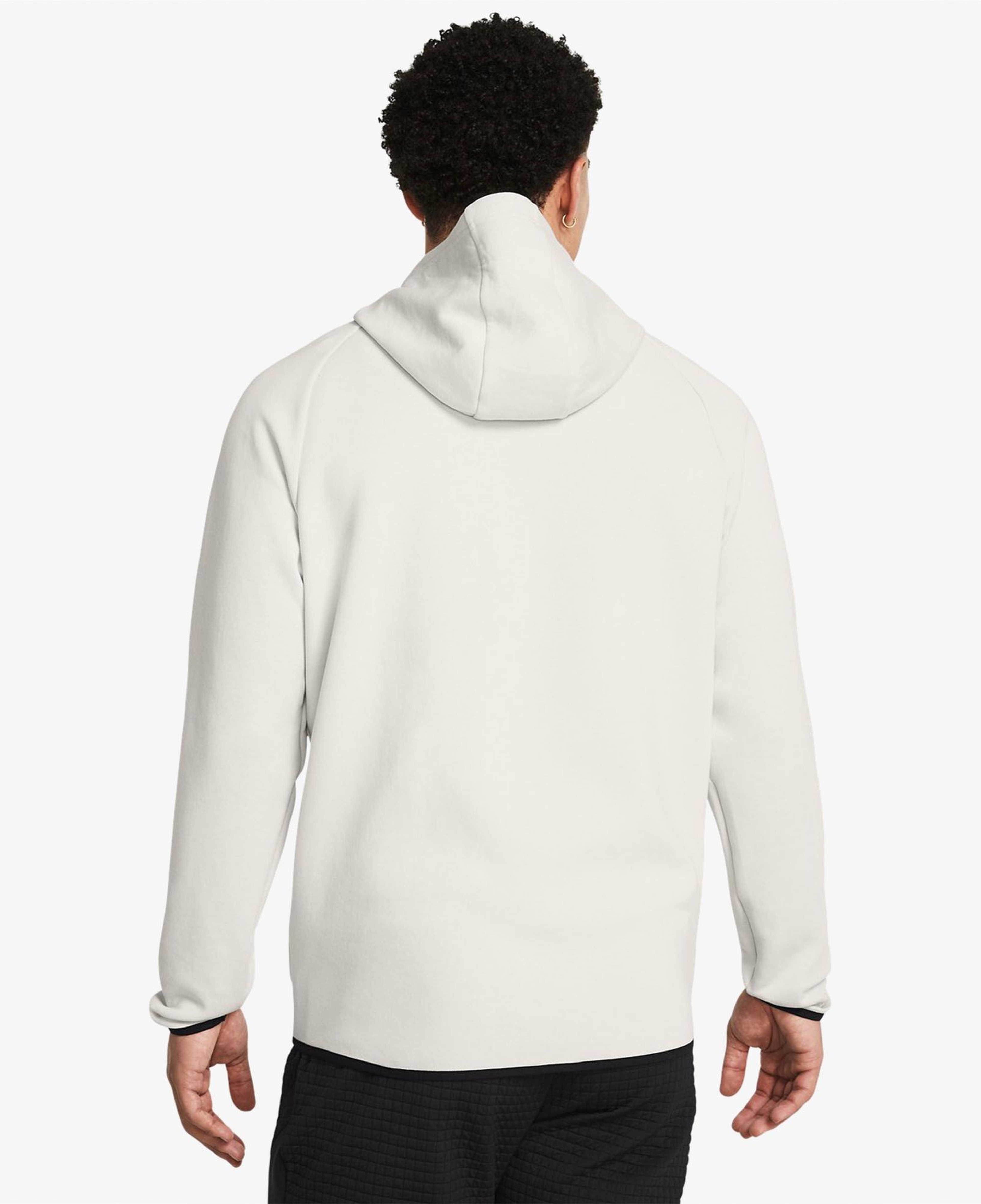 Under Armour Unstoppable Fleece Tam Fermuarlı Erkek Beyaz Sweatshirt