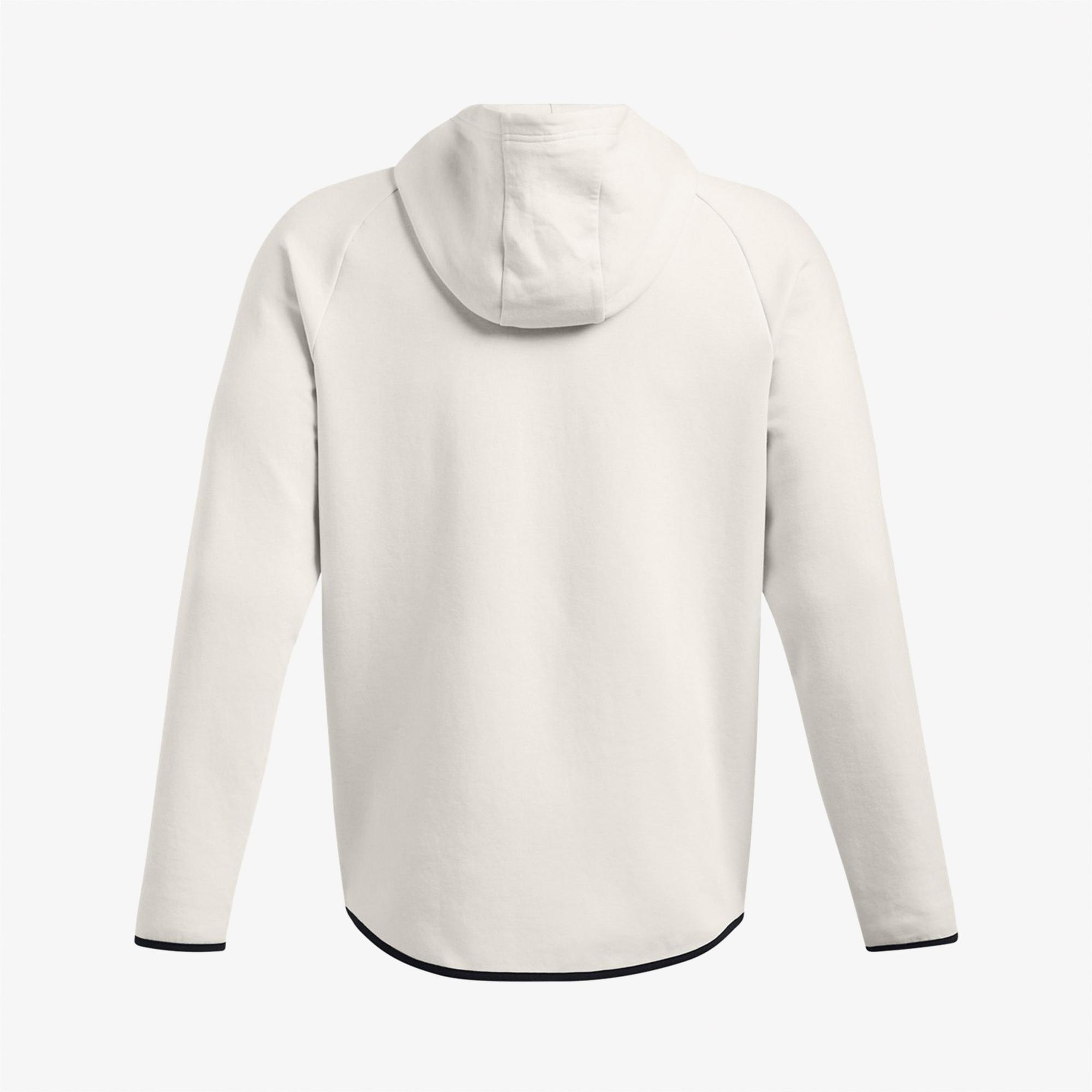 Under Armour Unstoppable Fleece Tam Fermuarlı Erkek Beyaz Sweatshirt