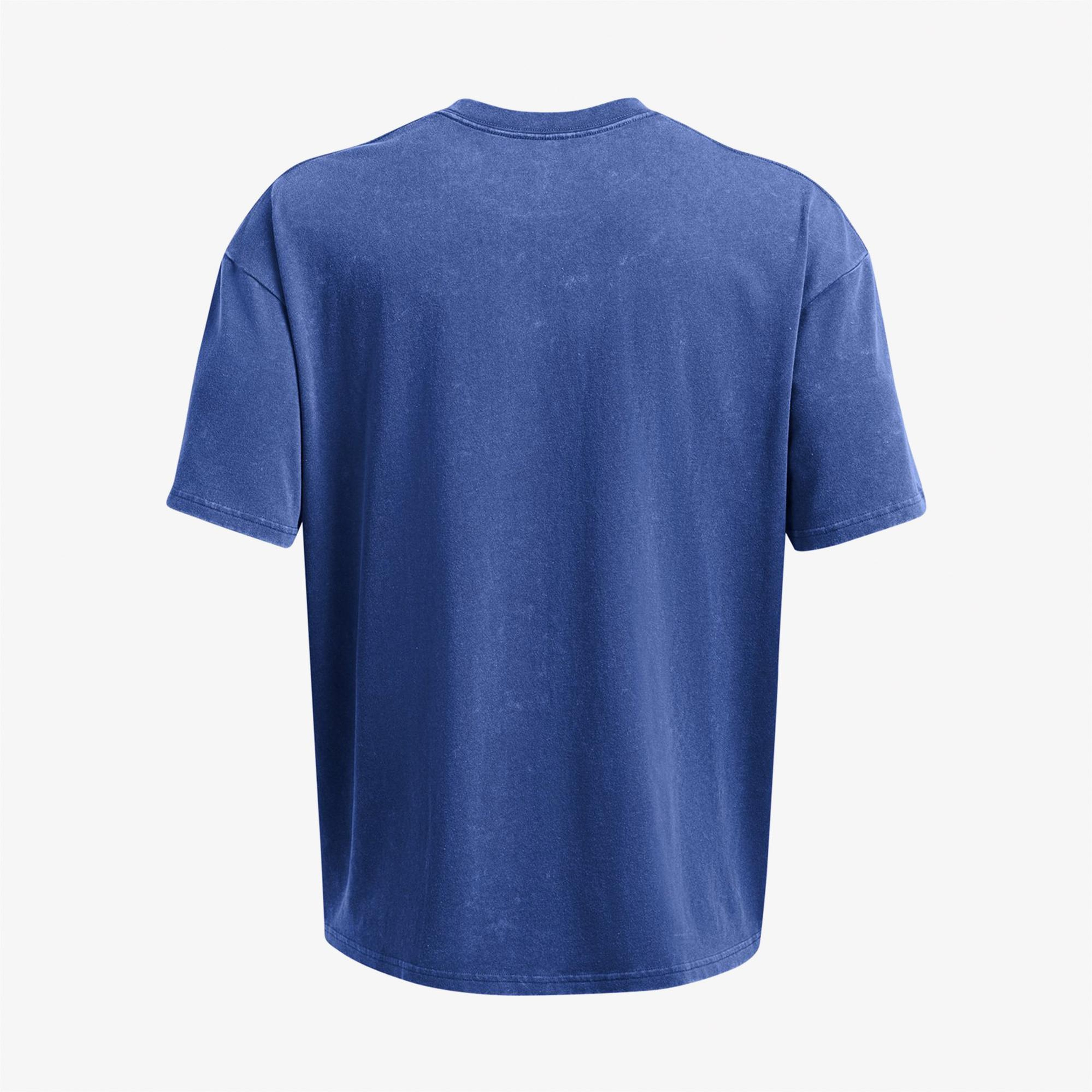 Under Armour Hw Os Logo Yıkamalı Erkek Mavi T-Shirt