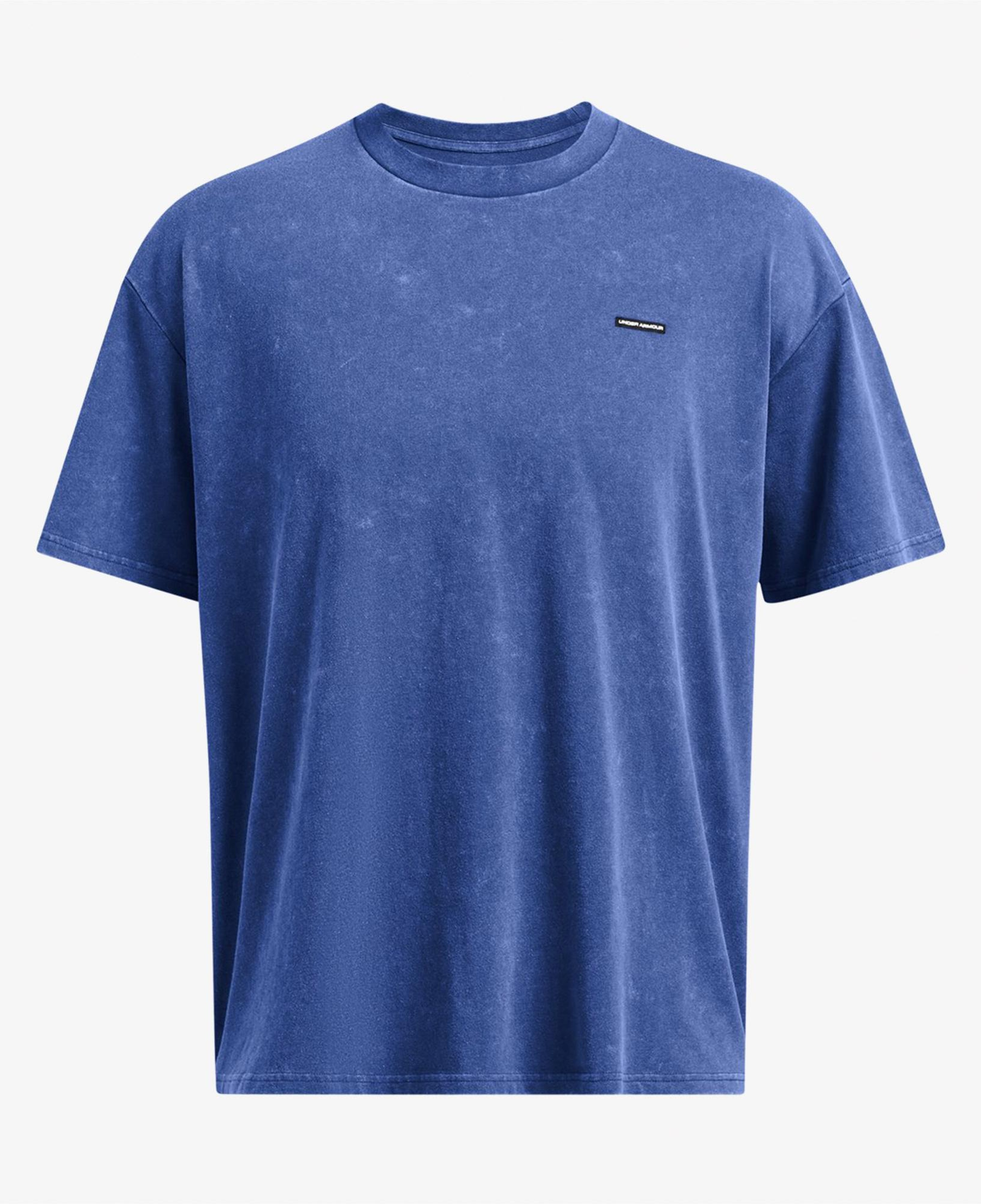 Under Armour Hw Os Logo Yıkamalı Erkek Mavi T-Shirt