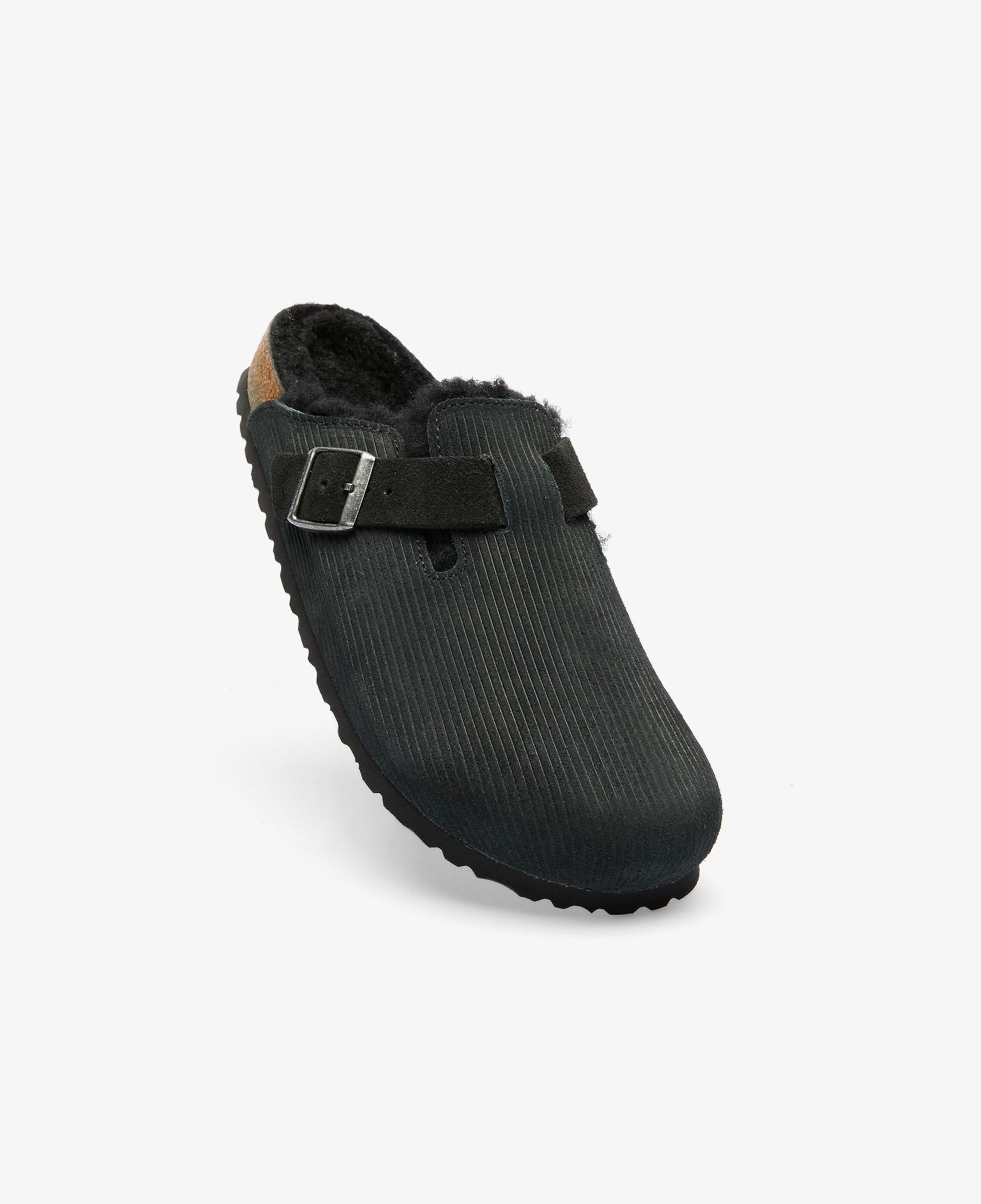 Birkenstock Boston Teddy Vl Gepragt Erkek Siyah Terlik