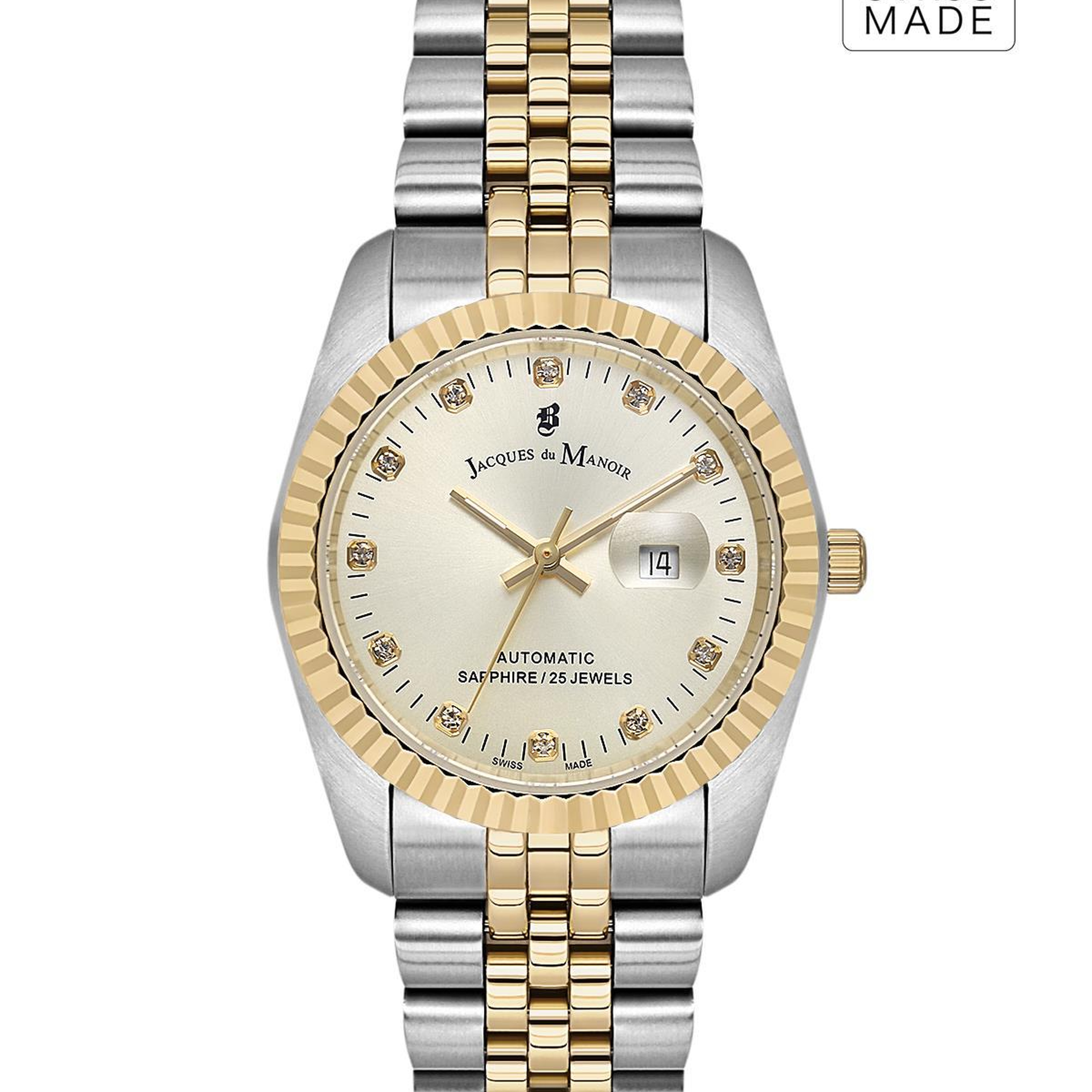 INSPIRATION JWL04115 (Sellita SW100, 25 Jewels Otomatik Mekanizmalı, Swiss Made) Kadın Kol Saati Metalik Gri/Altın Rengi