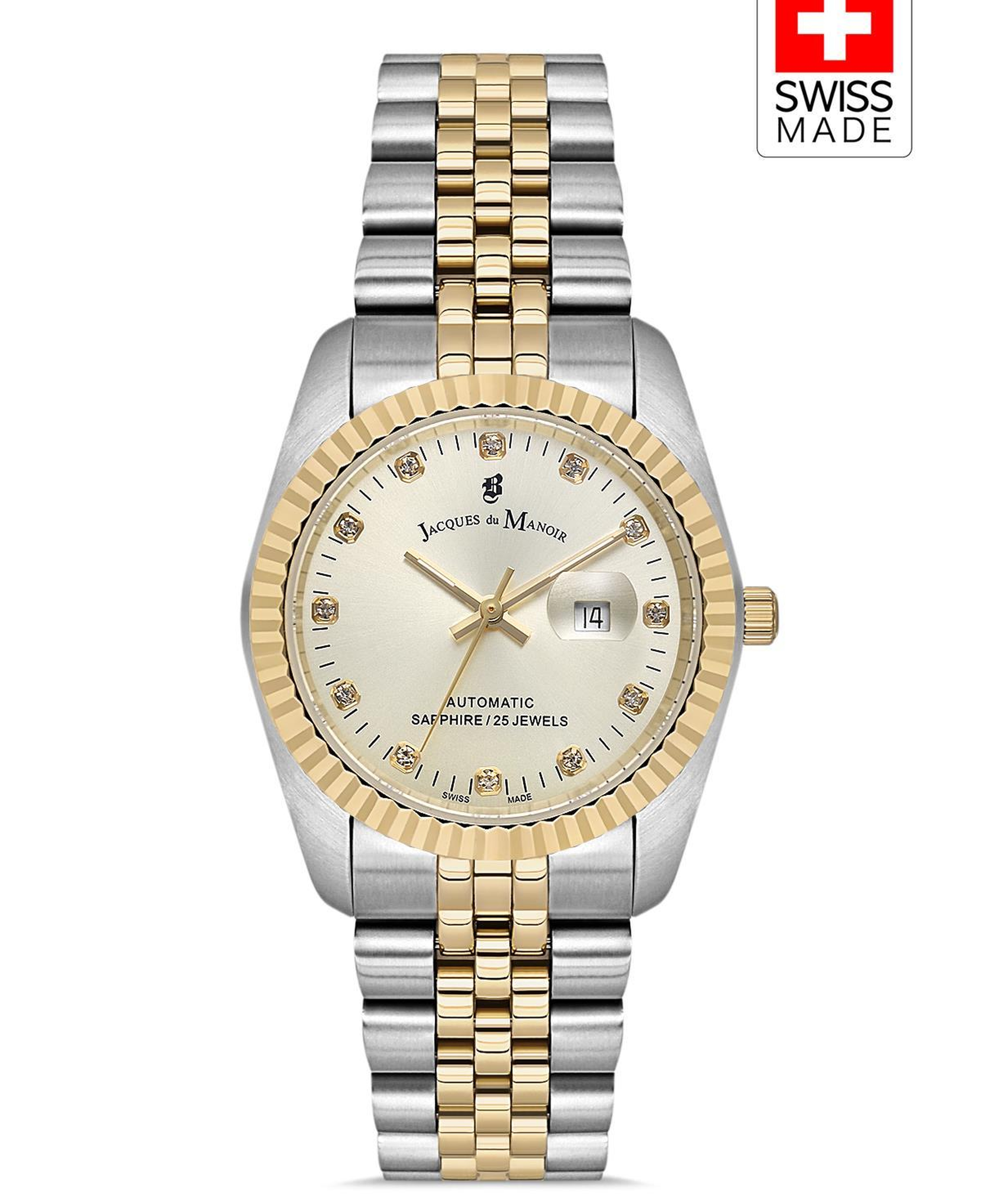 INSPIRATION JWL04115 (Sellita SW100, 25 Jewels Otomatik Mekanizmalı, Swiss Made) Kadın Kol Saati Metalik Gri/Altın Rengi
