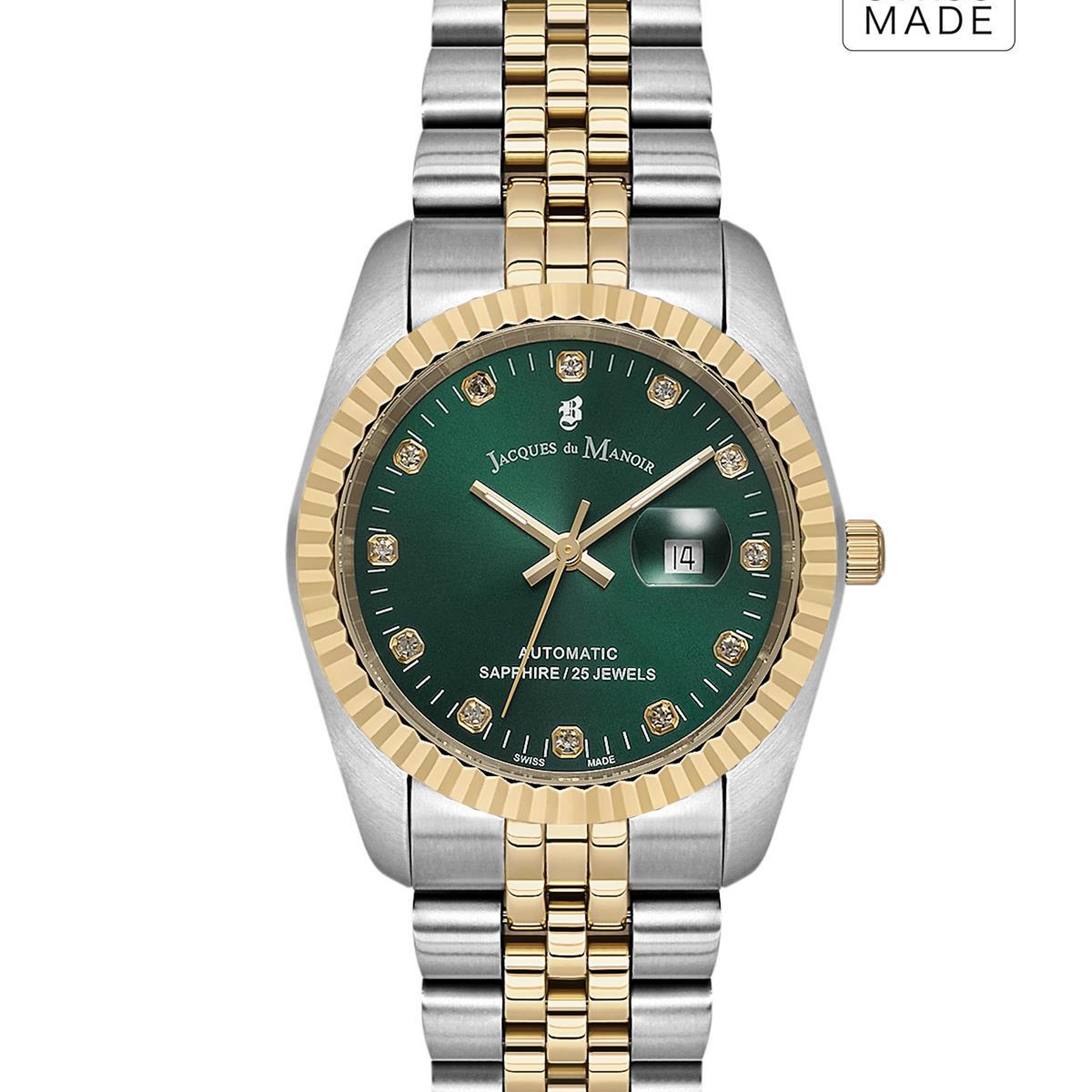 INSPIRATION JWL04110 (Sellita SW100, 25 Jewels Otomatik Mekanizmalı, Swiss Made) Kadın Kol Saati Metalik Gri/Altın Rengi