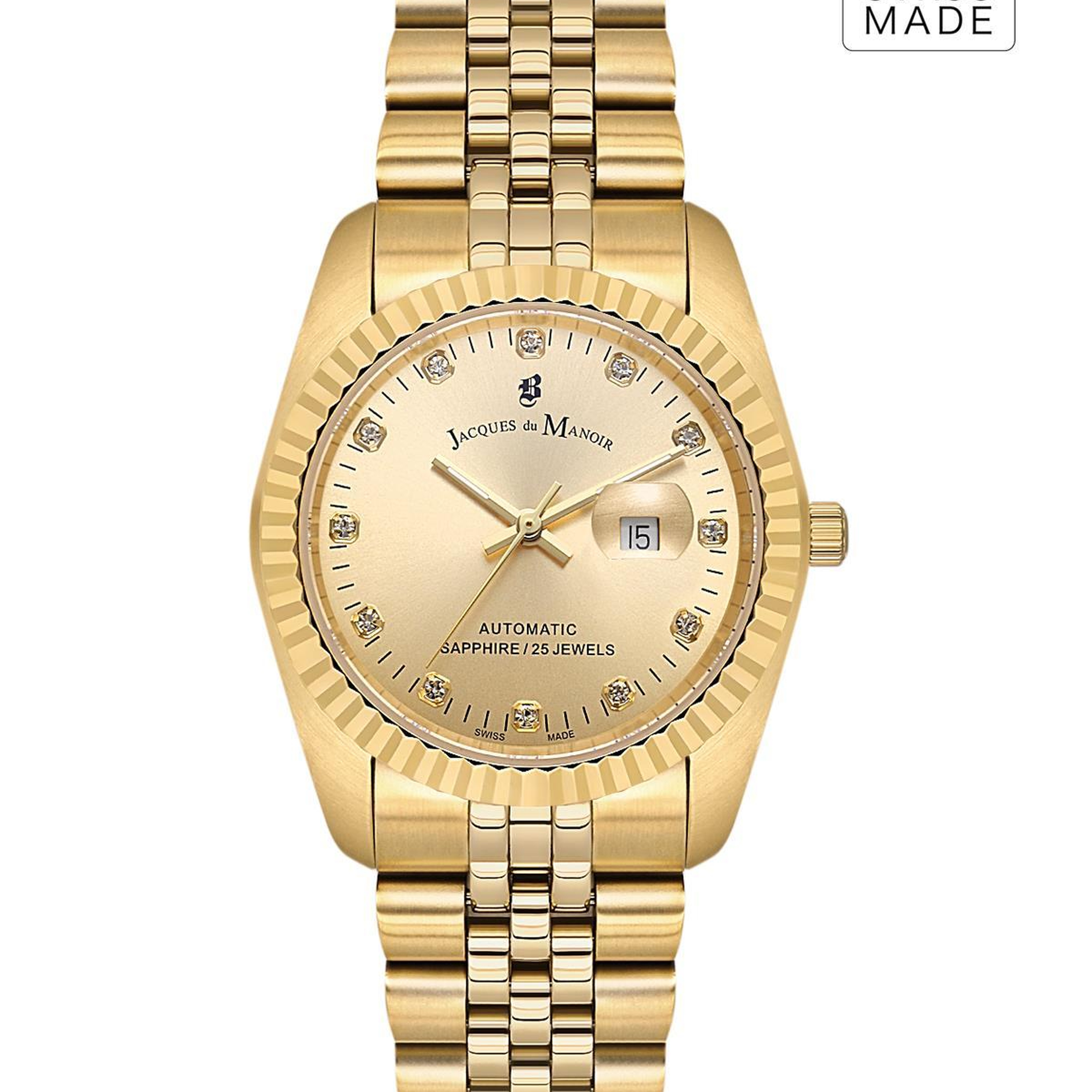 INSPIRATION JWL04109 (Sellita SW100, 25 Jewels Otomatik Mekanizmalı, Swiss Made) Kadın Kol Saati Altın Rengi