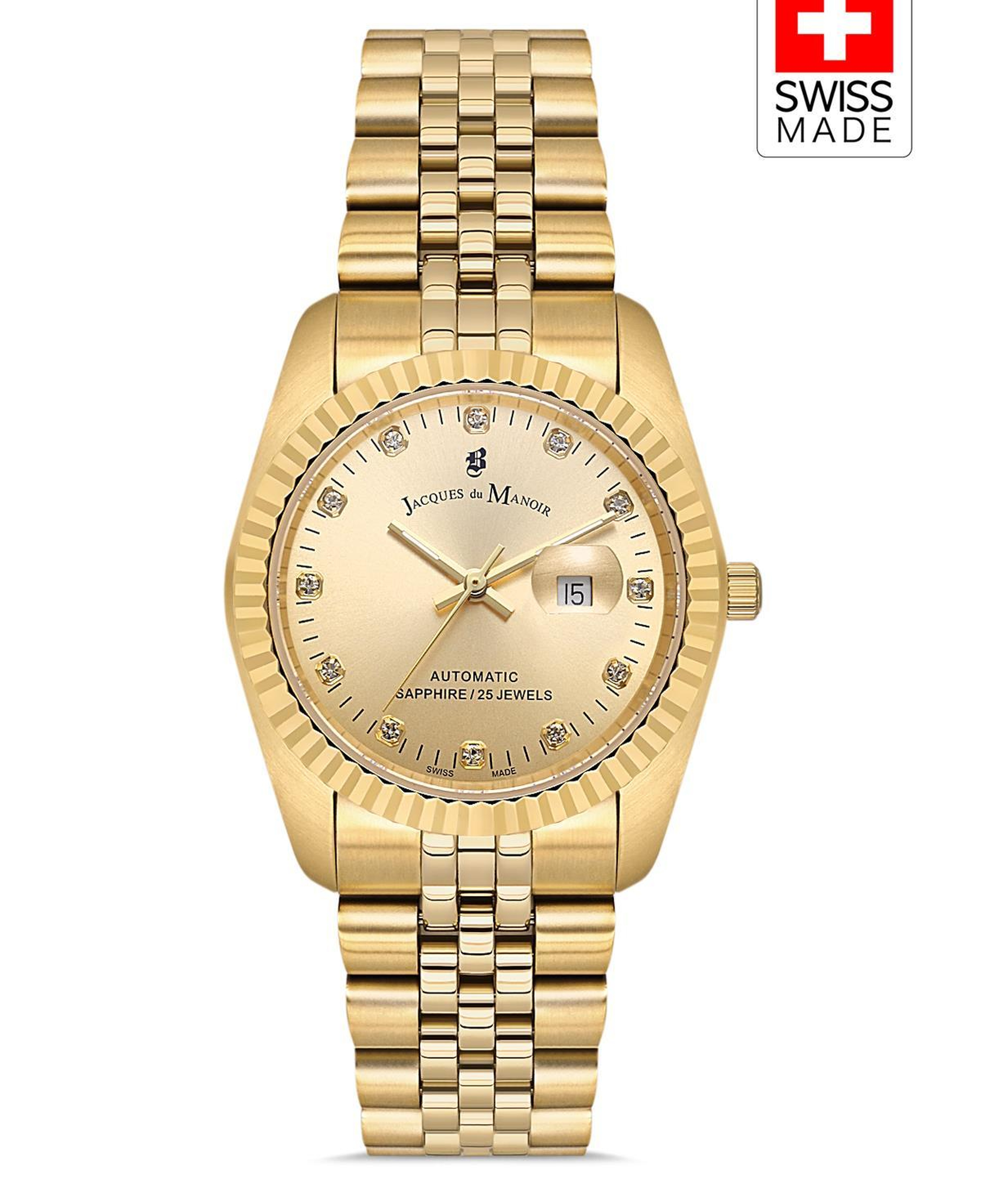 INSPIRATION JWL04109 (Sellita SW100, 25 Jewels Otomatik Mekanizmalı, Swiss Made) Kadın Kol Saati Altın Rengi