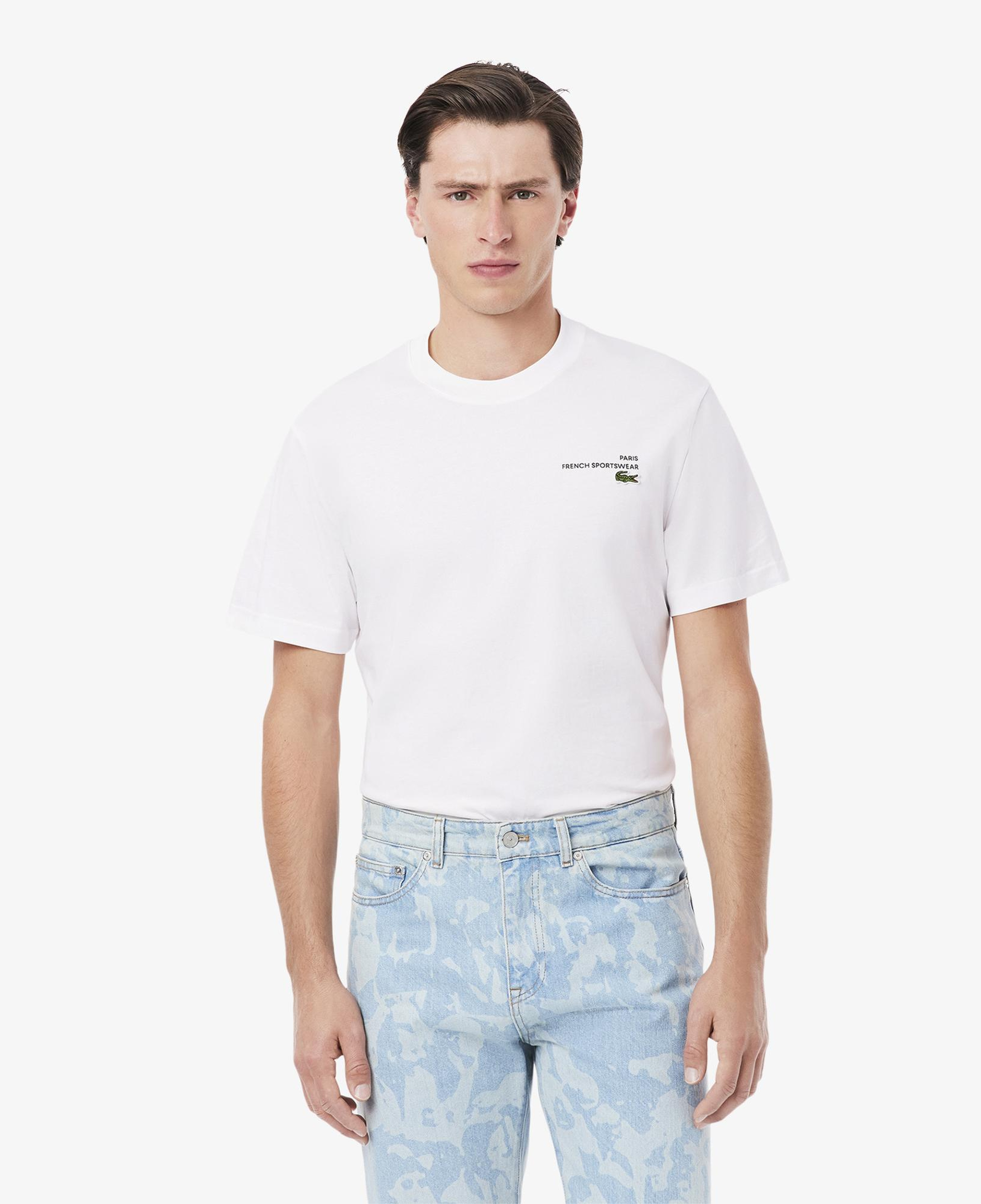 Lacoste Print Motif Erkek Beyaz T-Shirt