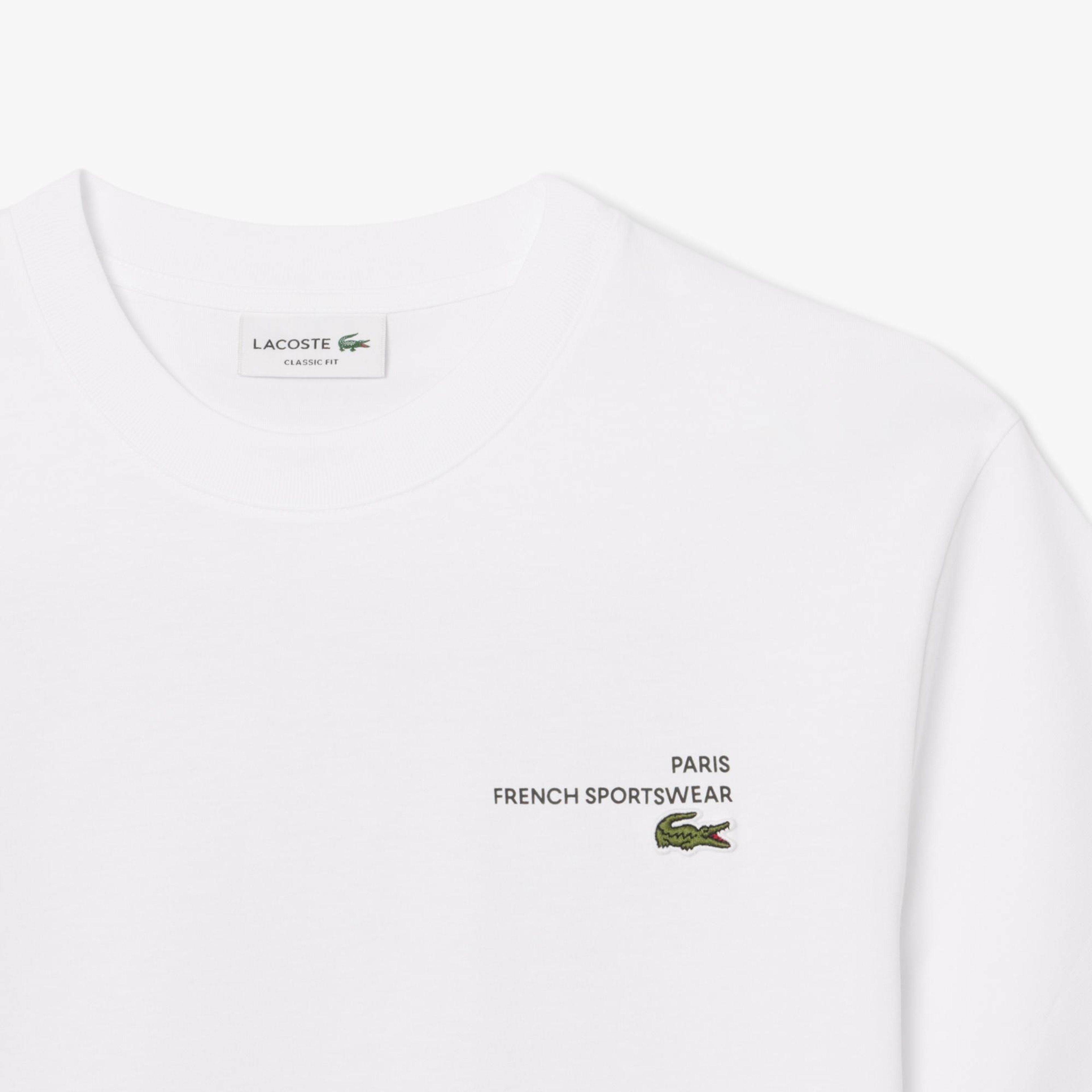 Lacoste Print Motif Erkek Beyaz T-Shirt
