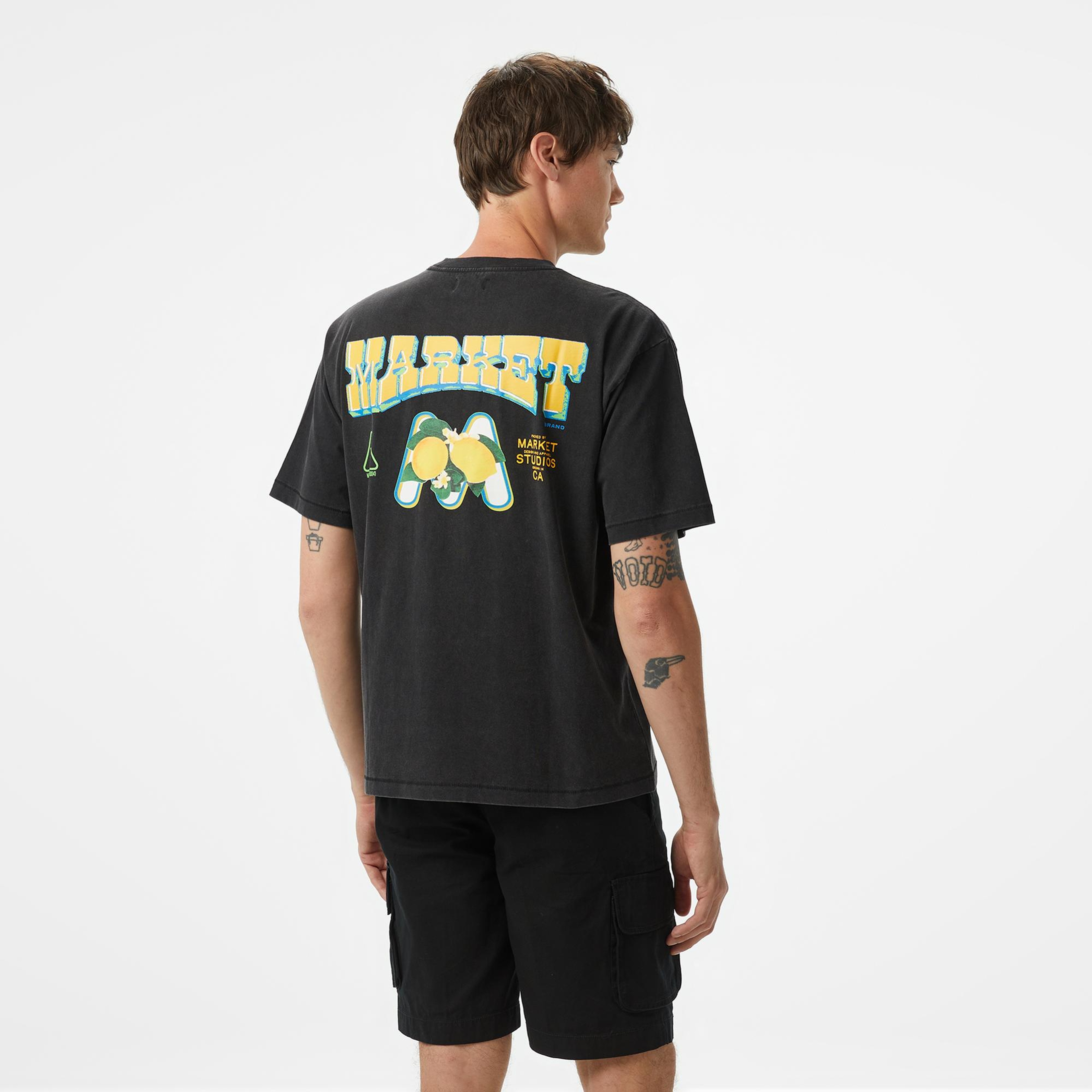 The Market 'Farmers' Unisex Siyah T-Shirt