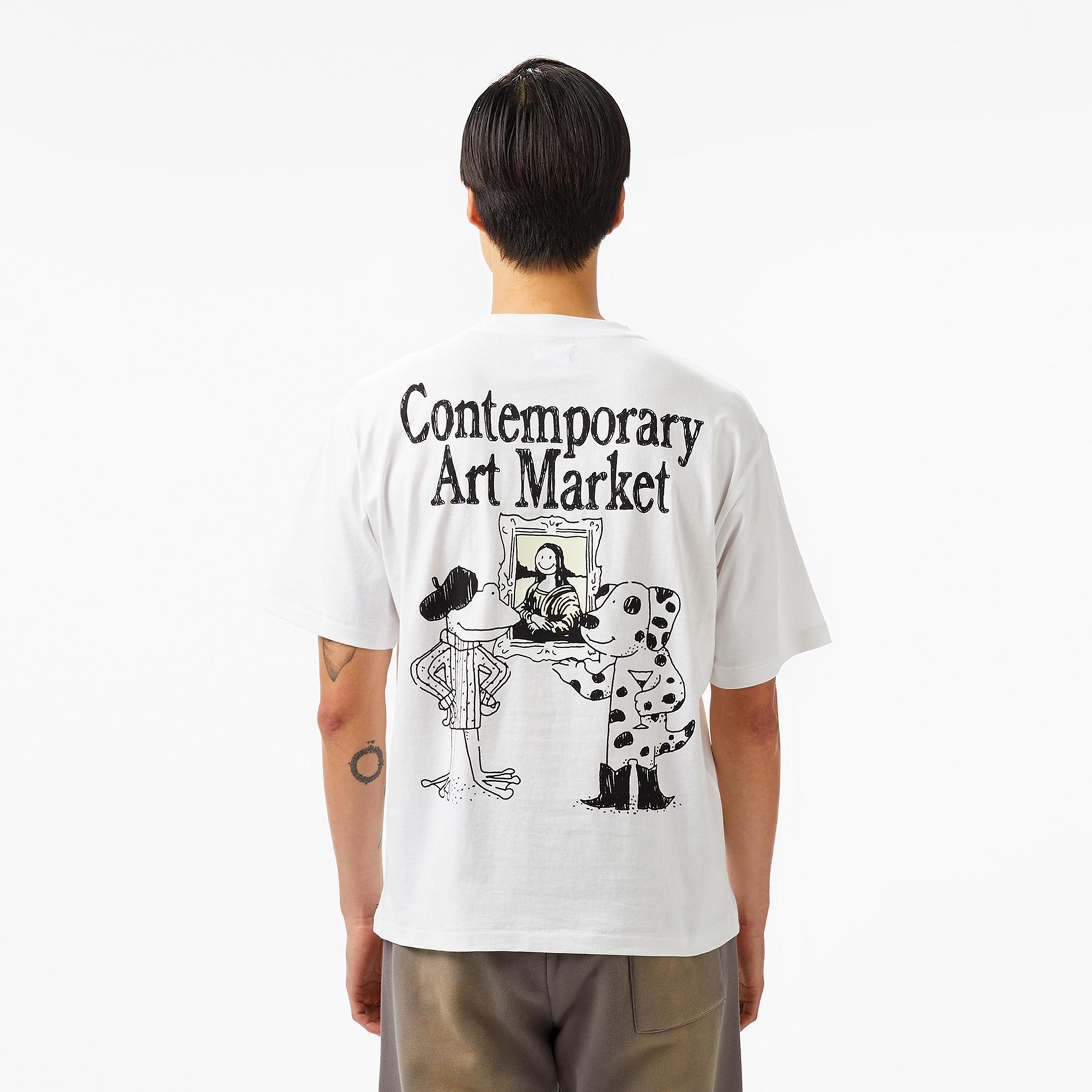 The Market Studios Smiley Museum Erkek Beyaz T-Shirt