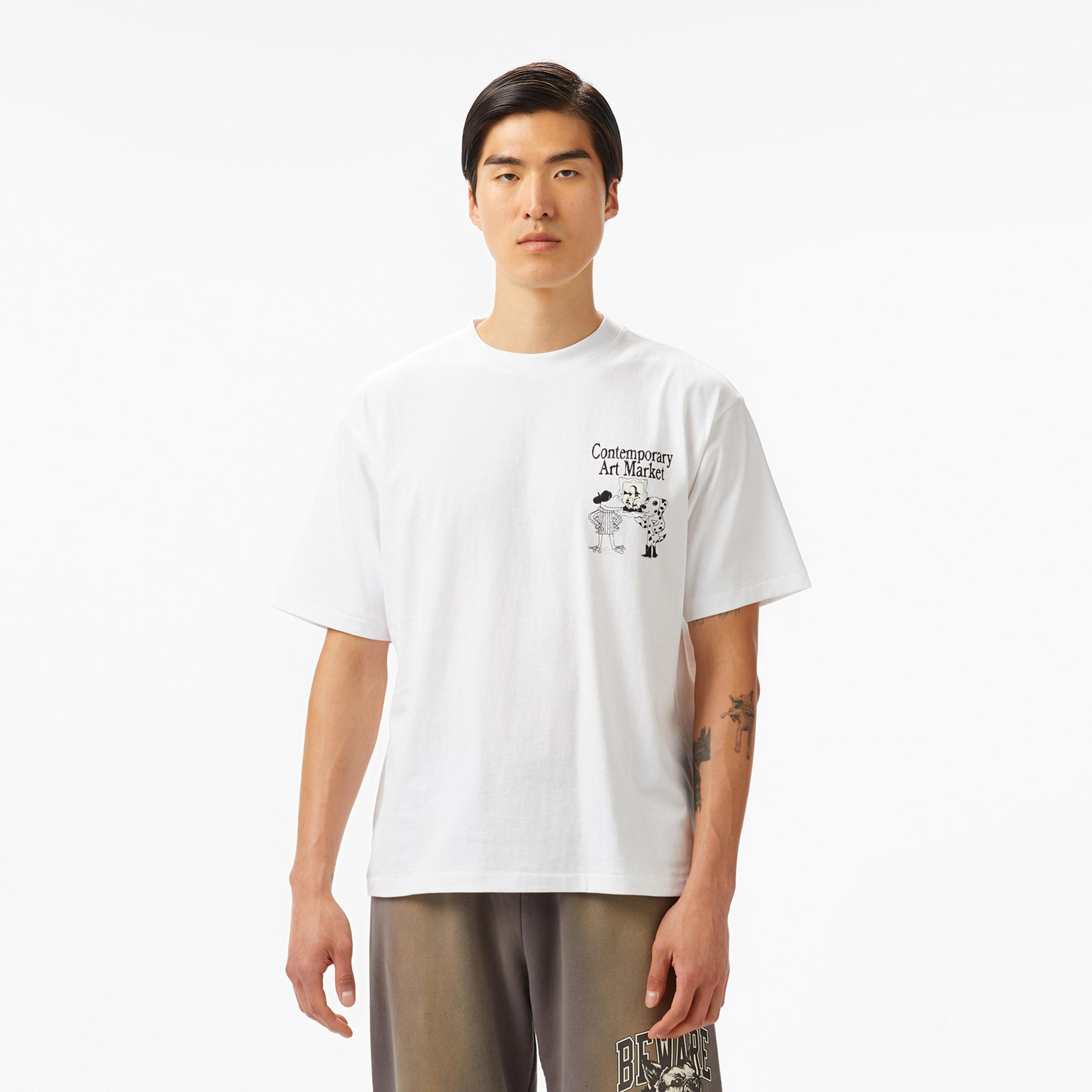 The Market Studios Smiley Museum Erkek Beyaz T-Shirt