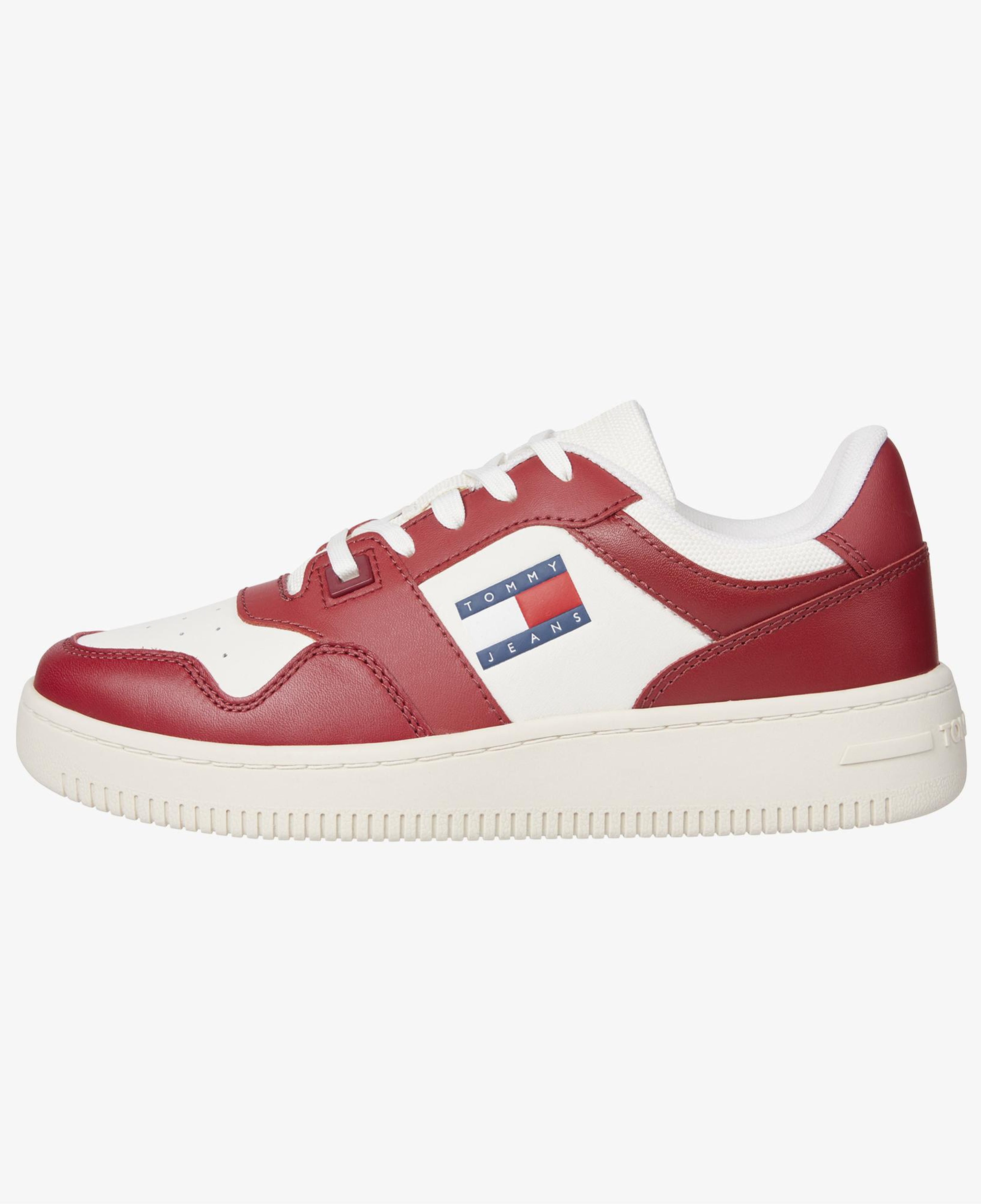 Tommy Hilfiger Jeans Cupsole Leather Kadın Kırmızı Spor Ayakkabı
