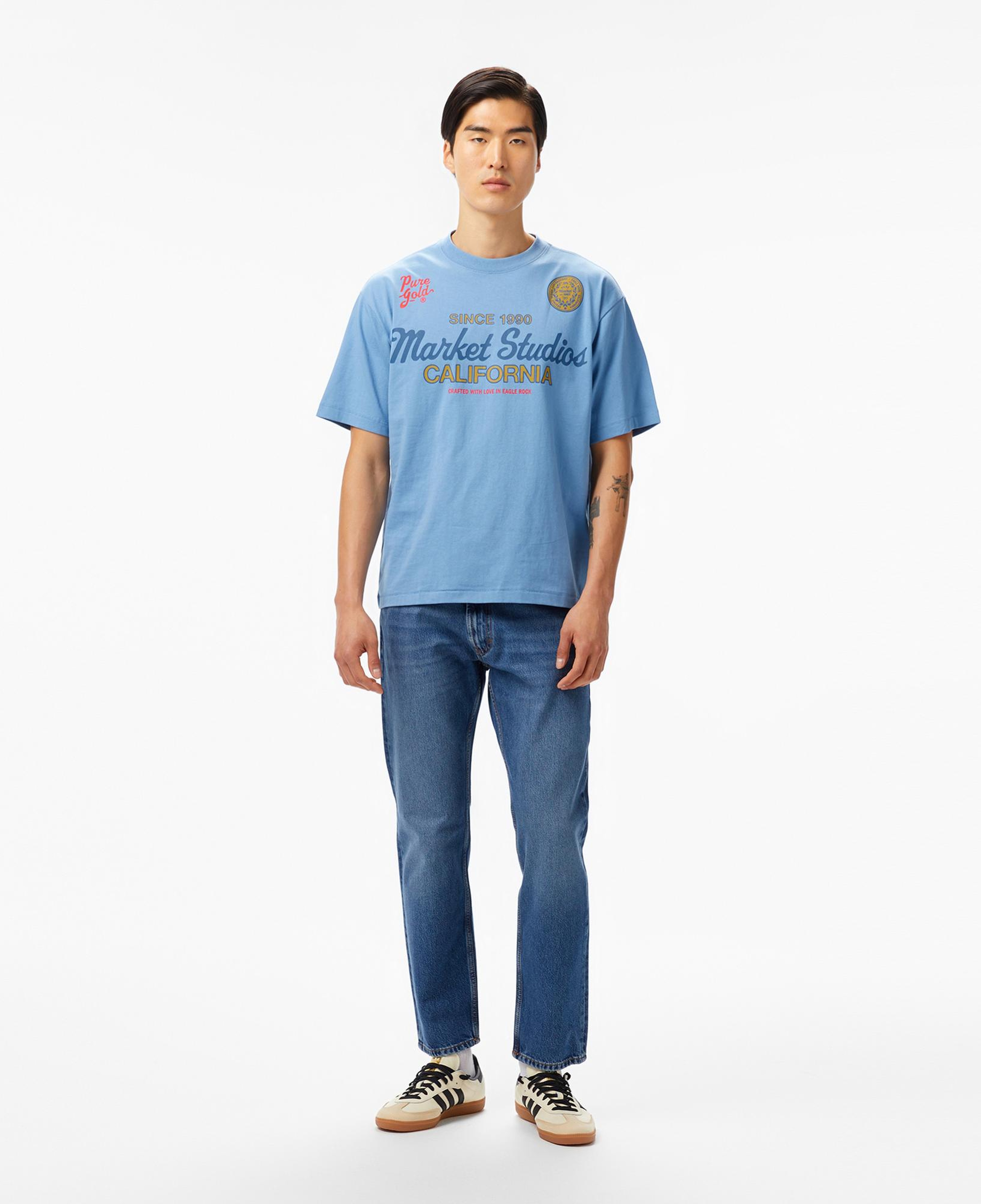 The Market Studios Pure Gold Unisex Mavi T-Shirt