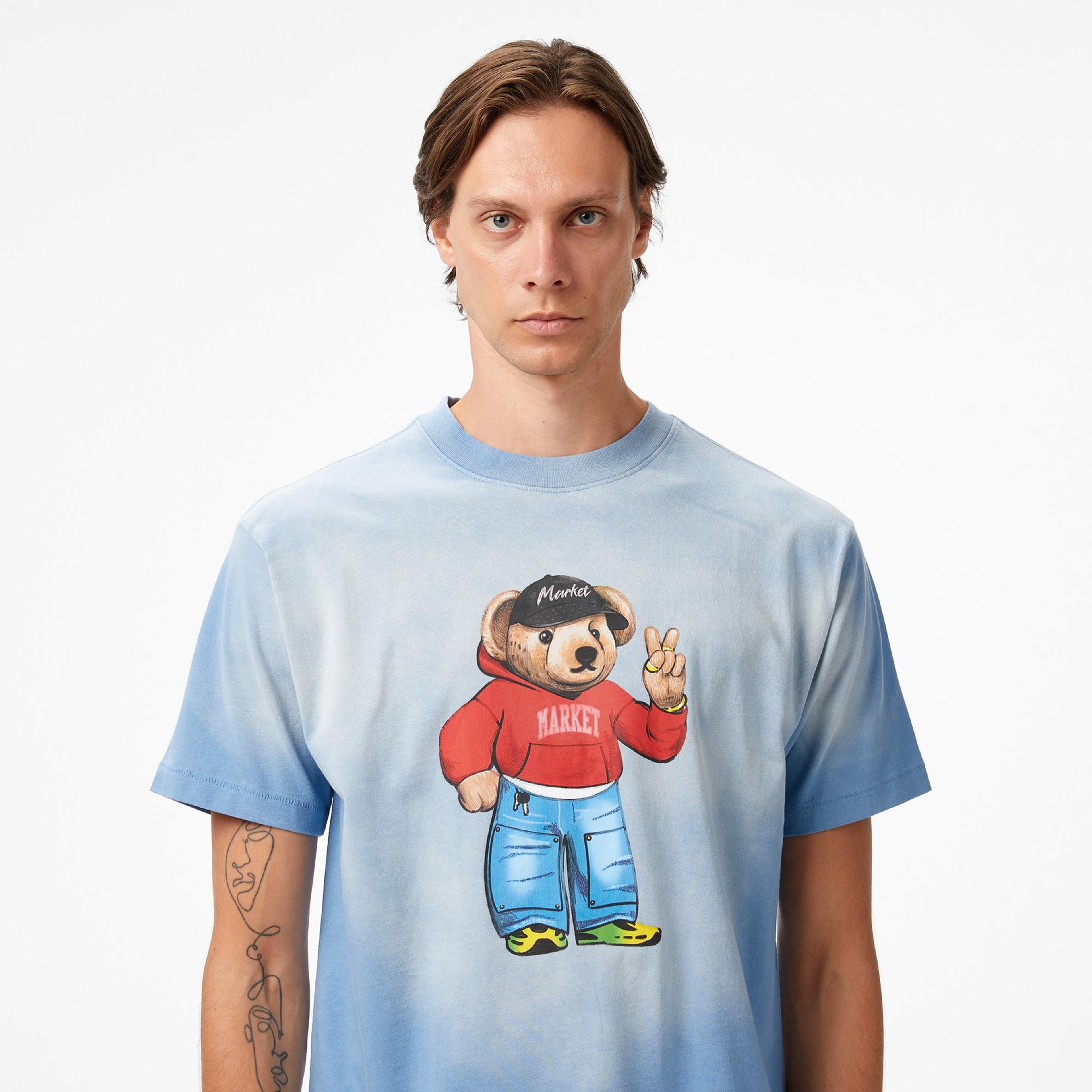 The Market Fit Check Bear Erkek Mavi T-Shirt
