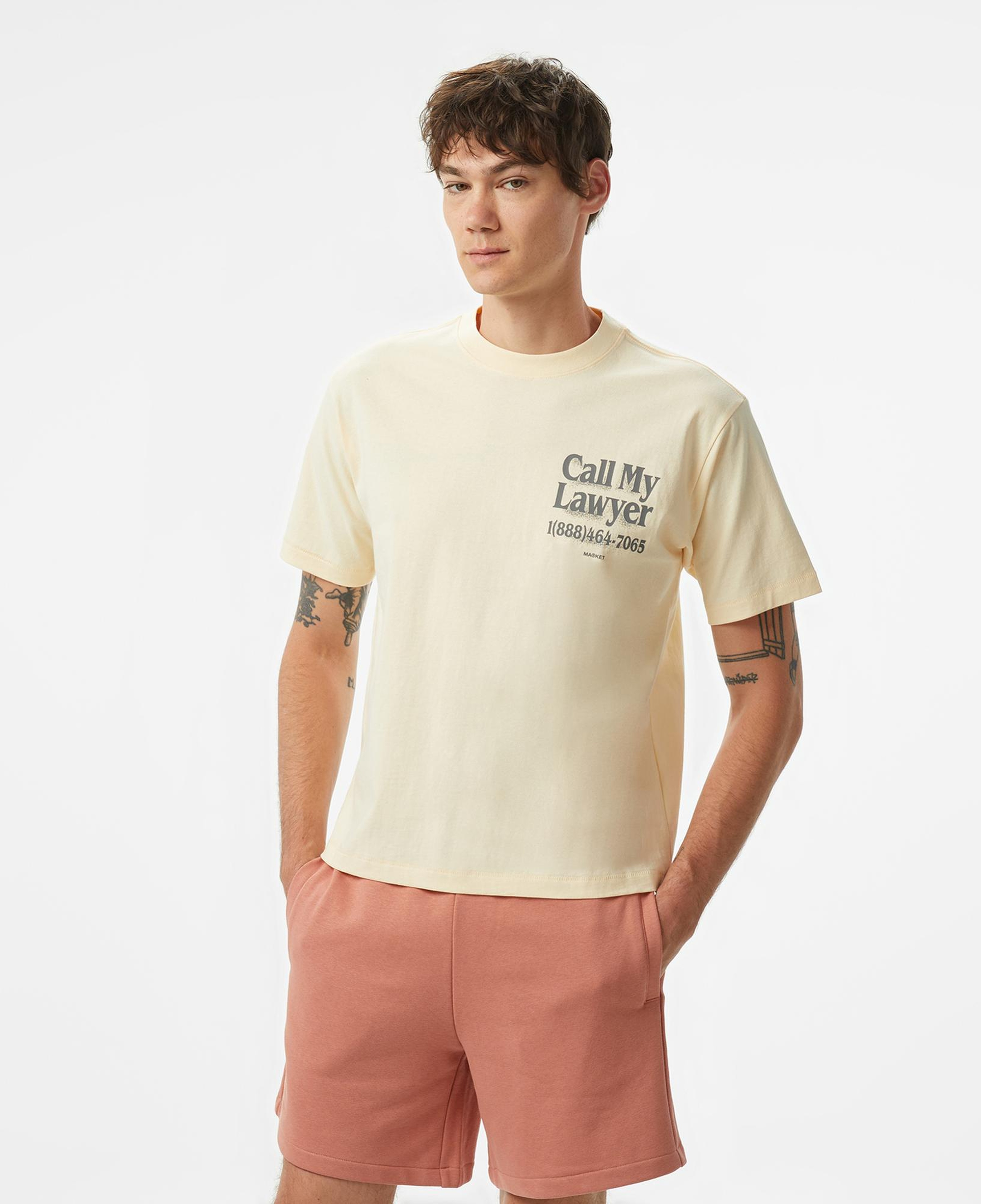 The Market 'Call My Lawyer' Erkek Bej T-Shirt