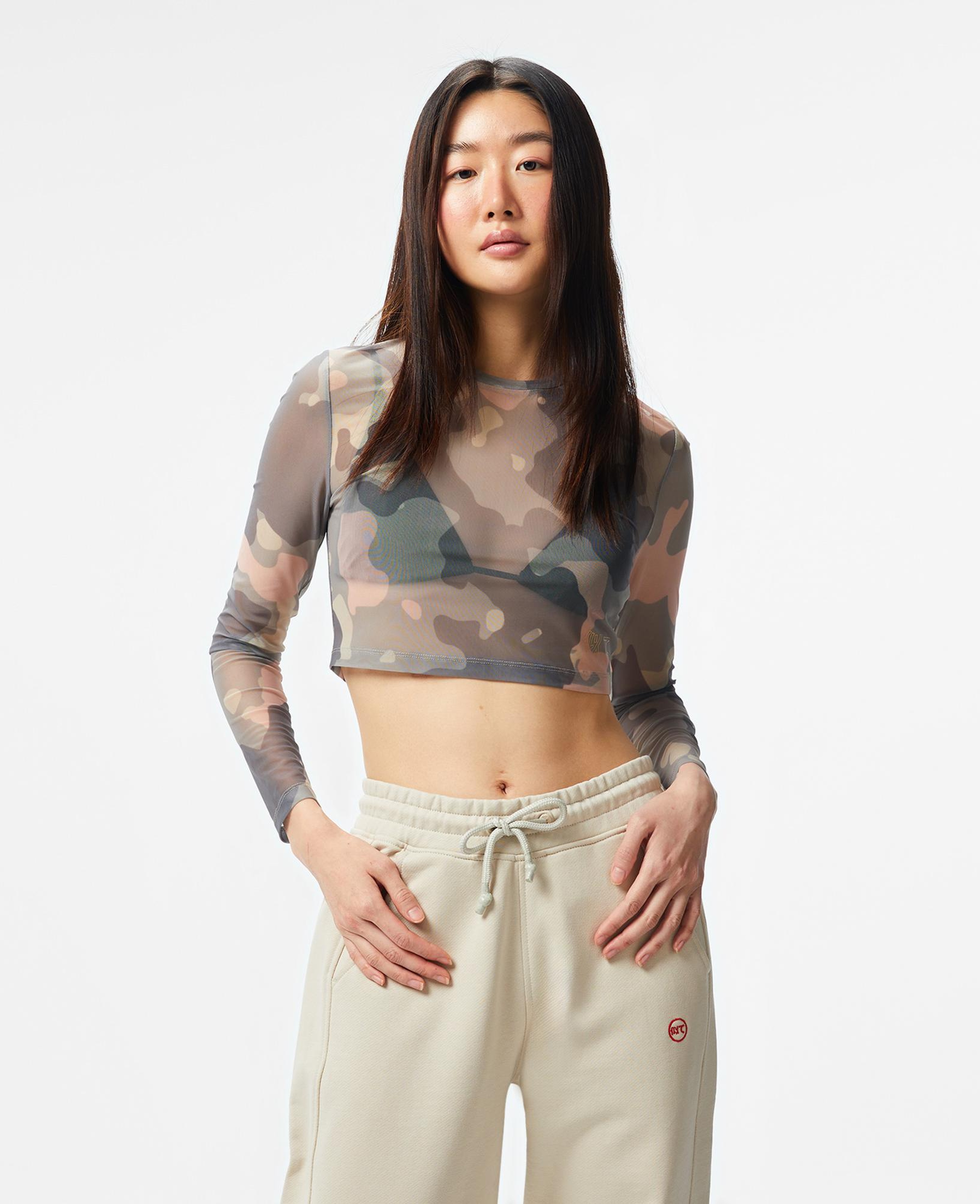 UNITED4 Kadın Renkli Crop T-Shirt