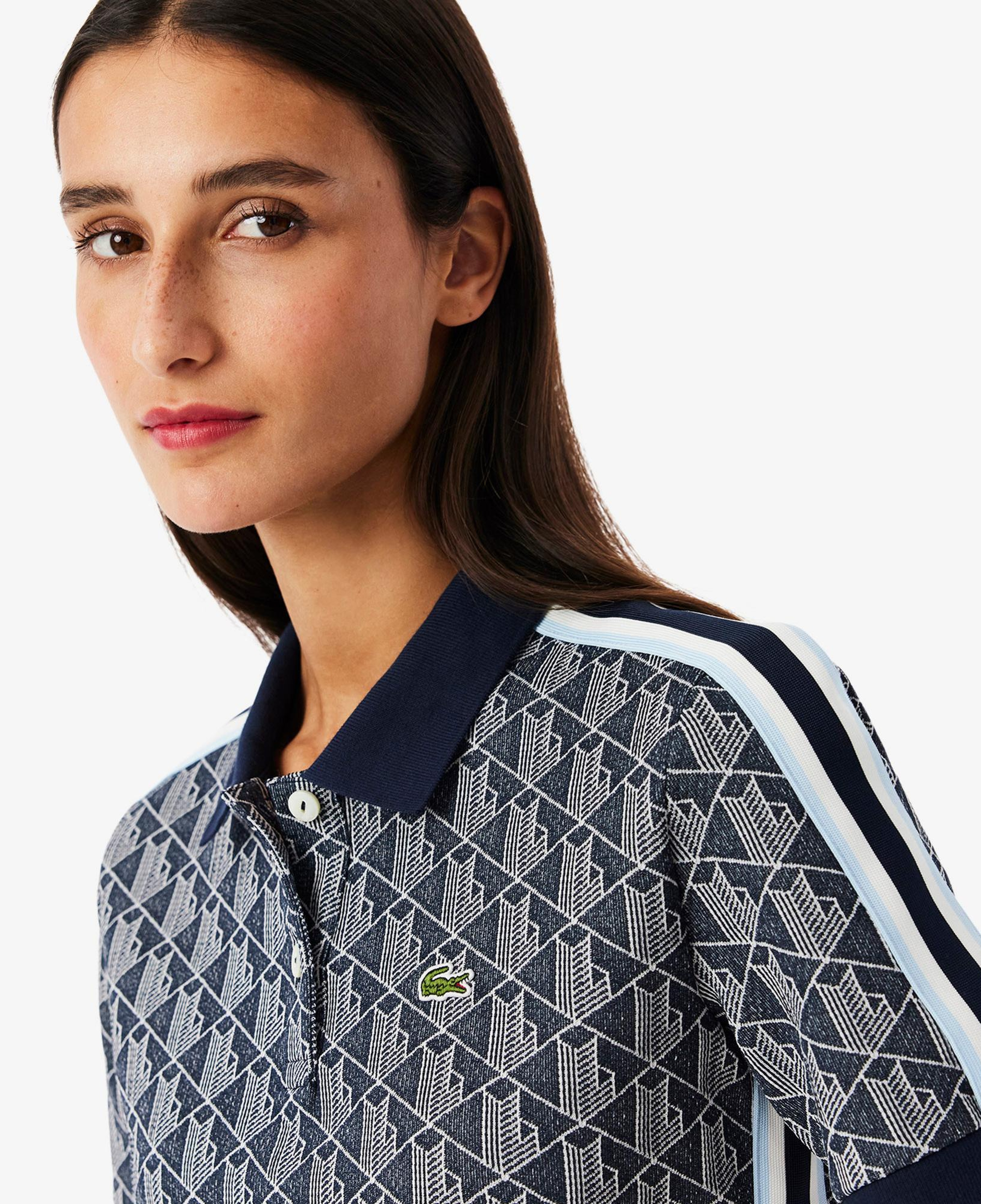 Lacoste Slim Fit Monogram Kadın Siyah Polo