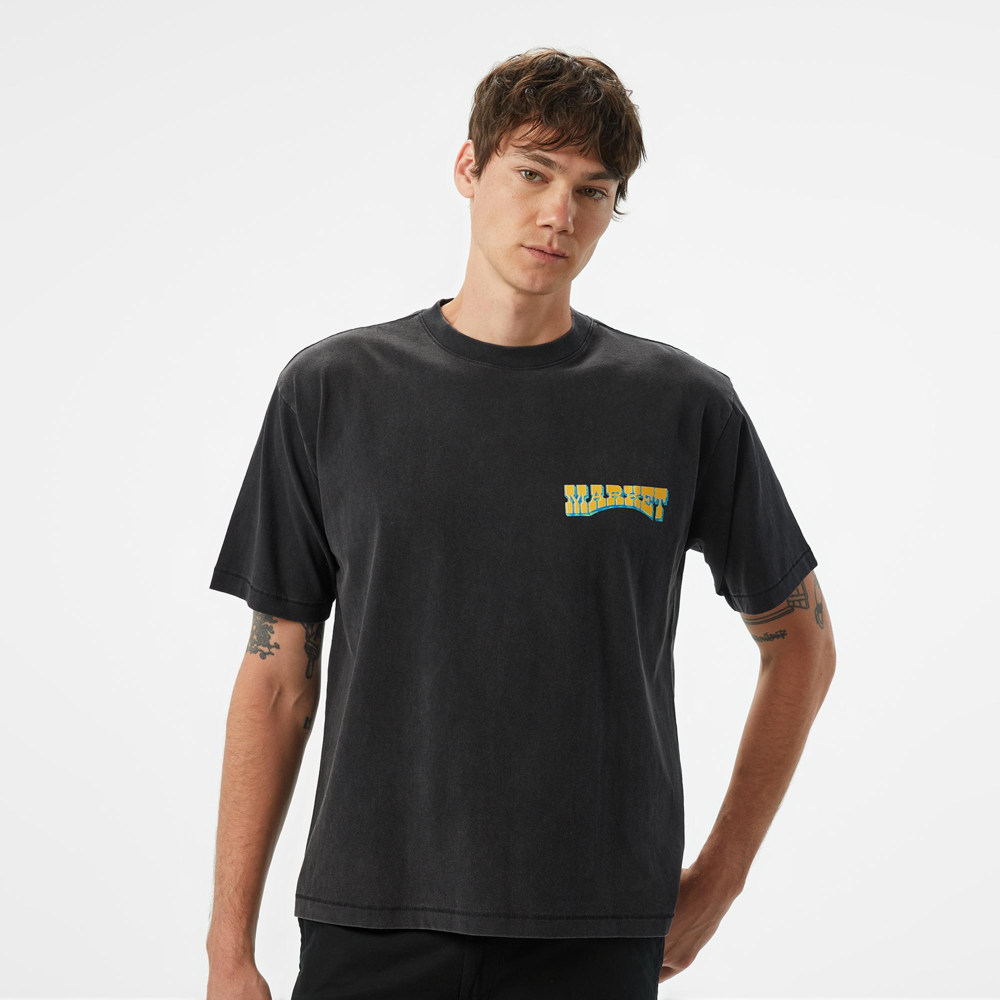 The Market 'Farmers' Unisex Siyah T-Shirt