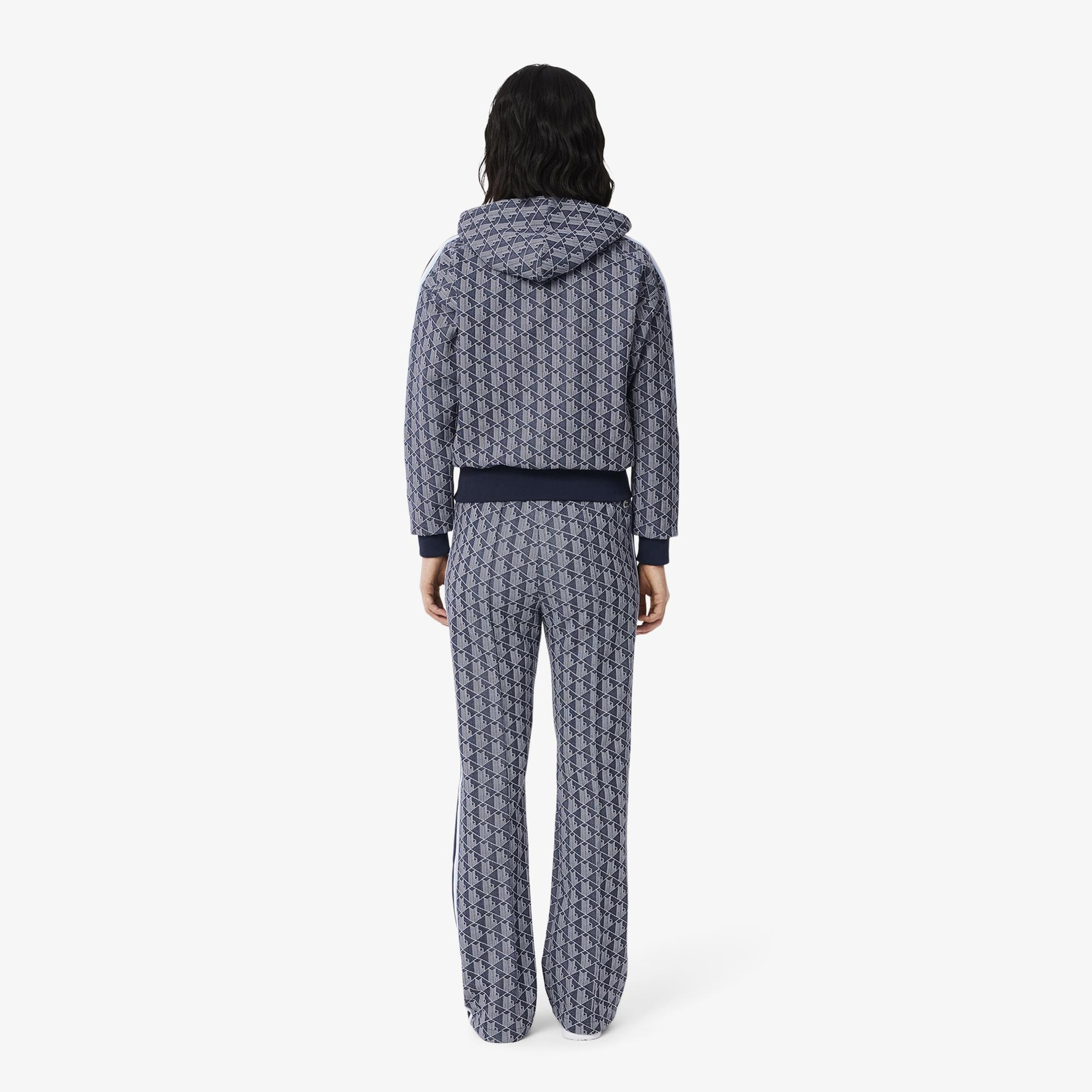 Lacoste Flare Fit Monogram Kadın Lacivert Eşofman Altı